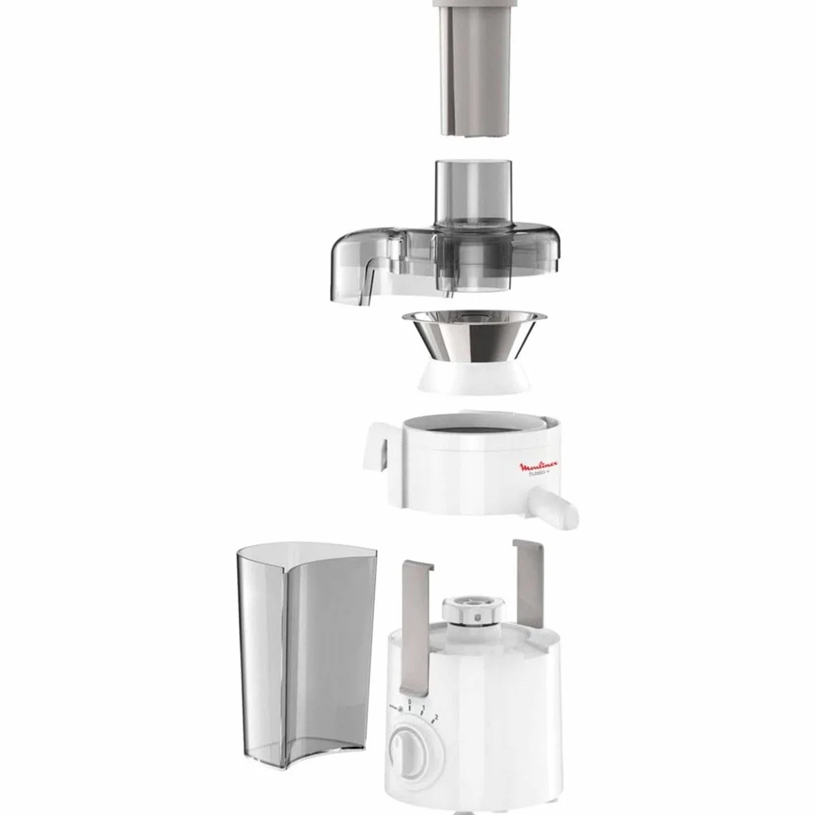 Moulinex JU3701 Frutelia + wyciskarka do soków z szerokim otworem łatwa do czyszczenia, 2 prędkości i tryb impulsowy, 350 W