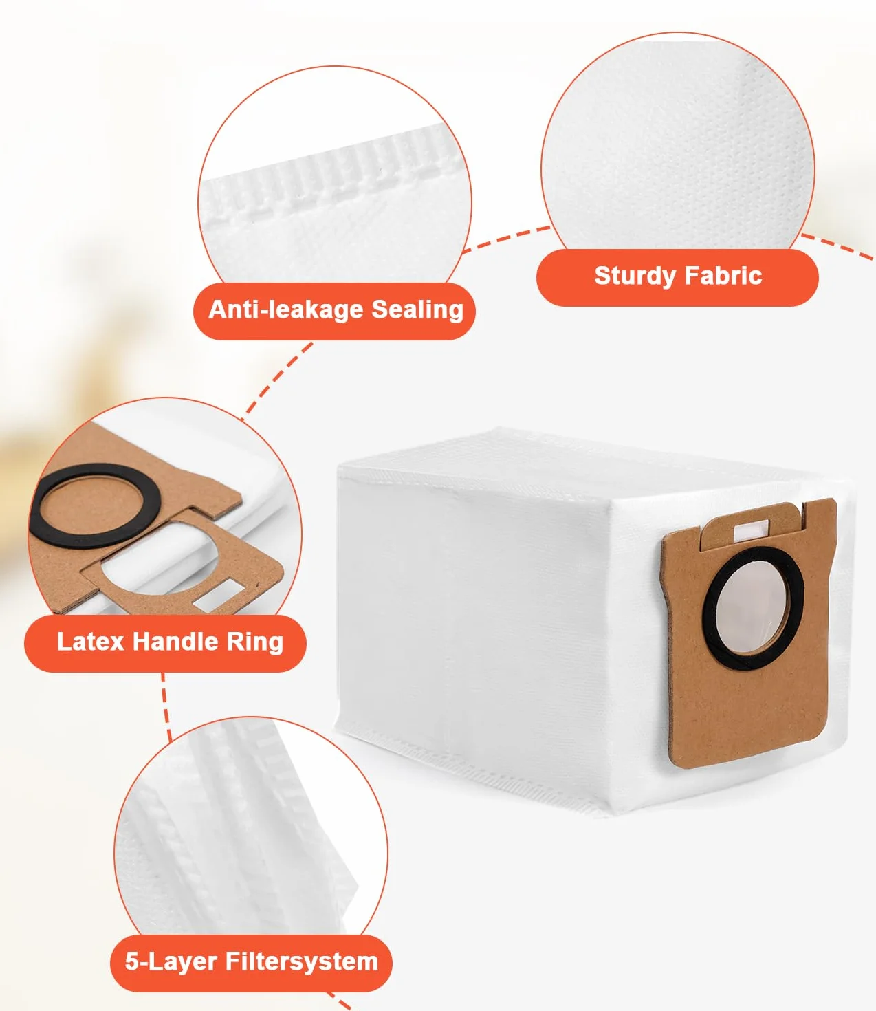 Zestaw akcesoriów do odkurzacza robota Xiaomi X20+/X10+/Dreame L10s Ultra/L10 Ultra/L10 Prime, 1 szczotka główna, 4 filtry, 4 nakładki na mopa, 6 szczotek bocznych, 6 worków na kurz