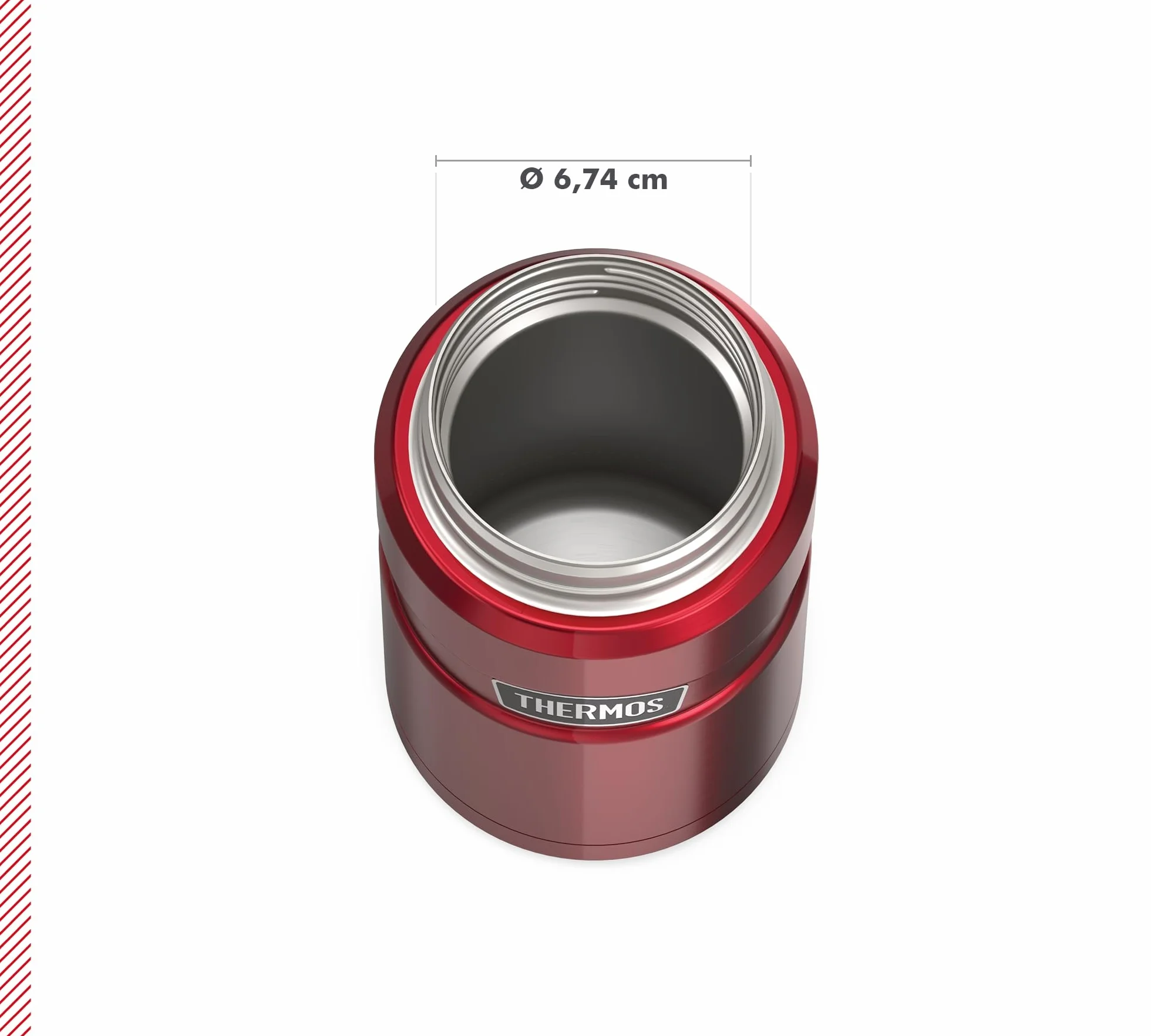 Thermos Stainless King pojemnik termiczny do jedzenia, czerwony, 0,70 l, stal nierdzewna, absolutnie szczelny, utrzymuje temperaturę potraw przez 14 h i zimno przez 24 h, nie zawiera BPA
