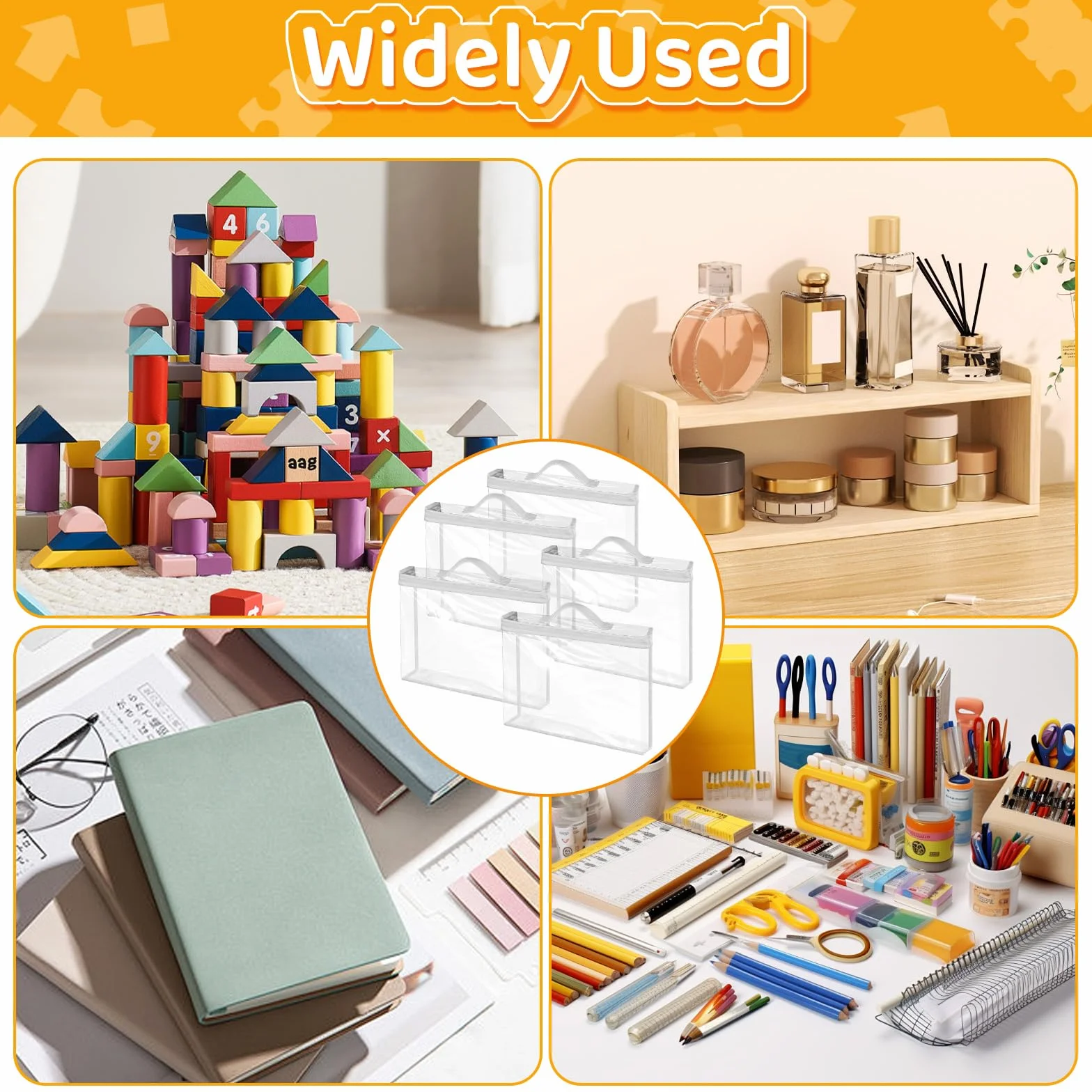 10 dużych toreb do przechowywania zabawek z PCW z zamkiem błyskawicznym, 33 x 31 x 8 cm, wodoodporny i wielokrotnego użytku organizer do przechowywania zabawek