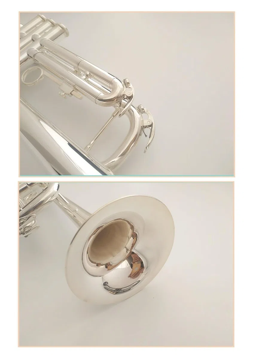 trąbka instrument Trąbka blaszana zachodnia posrebrzana B-dur występ dla początkujących dorosłych