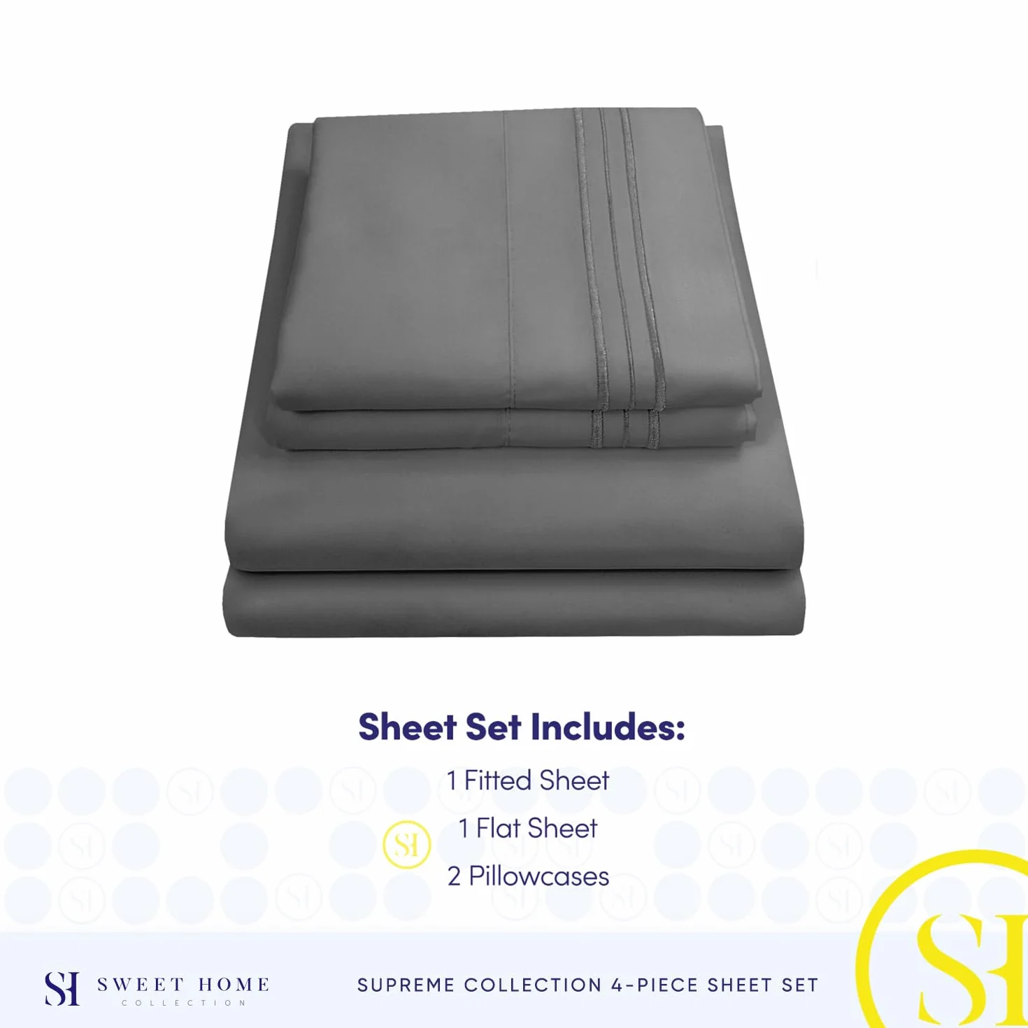 California King Sheet Sets - 1800 Supreme Collection Deep Pocket Bedding, Extra Deep Pocket, Gray