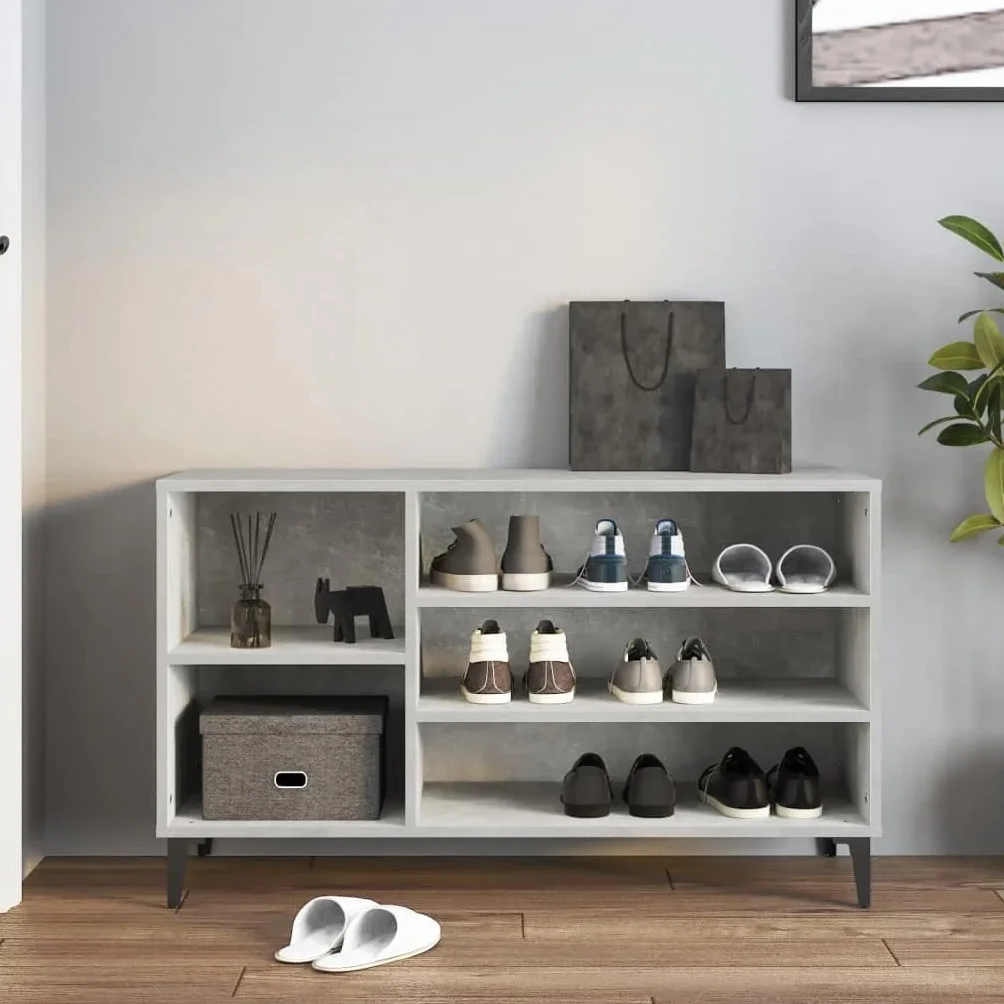 Szafka na buty, beton, szary, 102 x 36 x 60 cm, drewno inżynieryjne