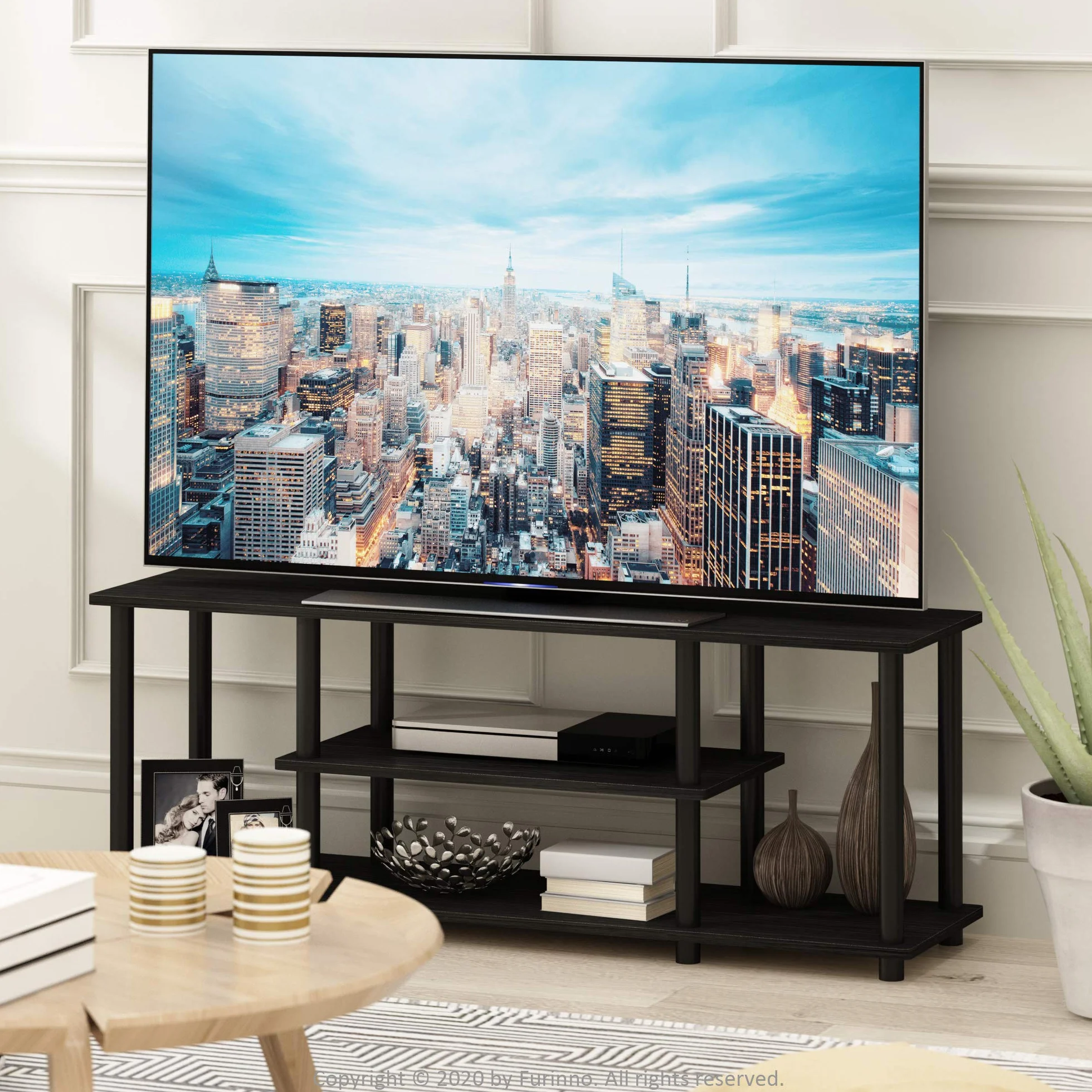Furinno Regał do rozrywki TV z półkami orzech włoski 29,72 x 29,72 x 41,15 cm