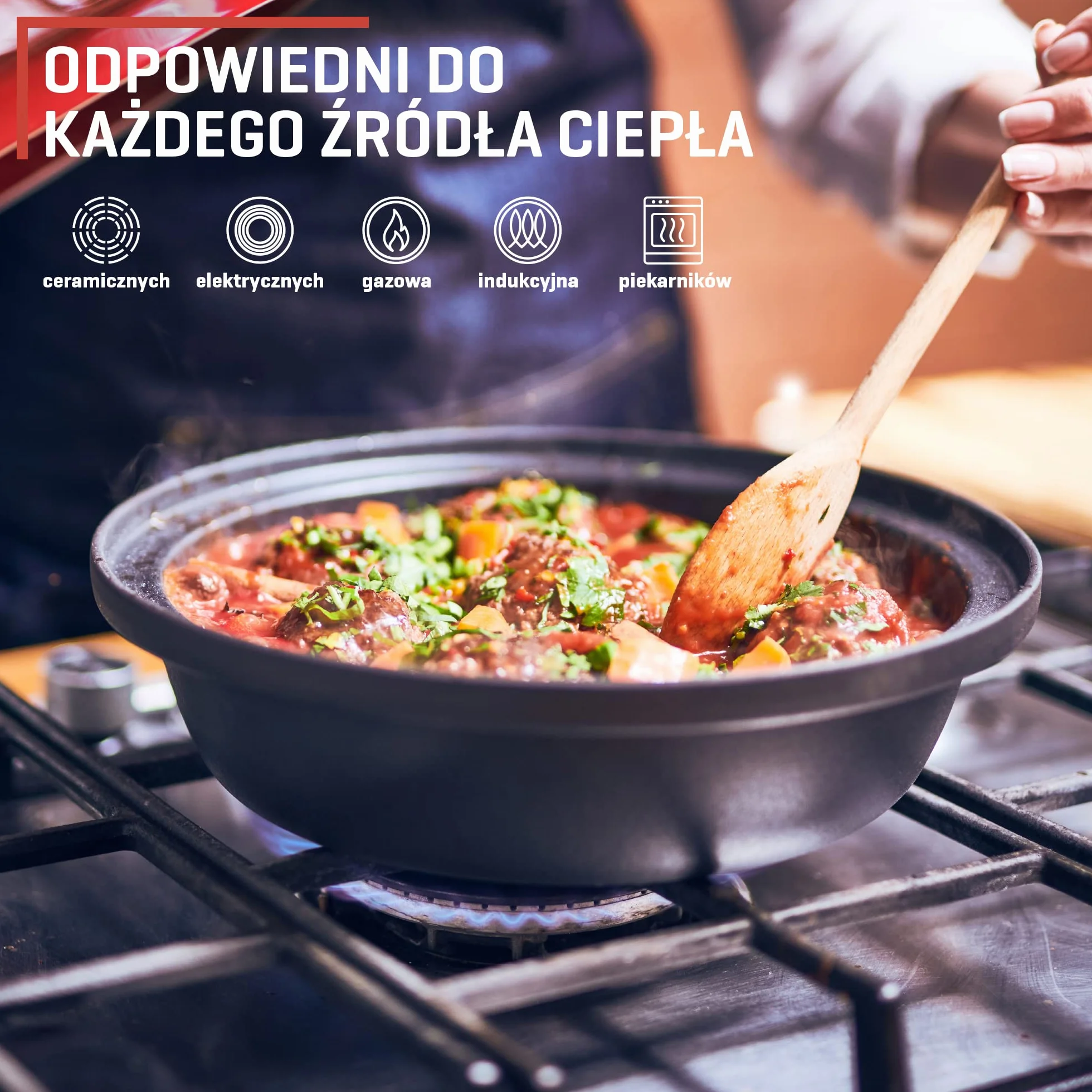 Tadżin Uno Casa – marokański garnek tadżin 3,5 l z emaliowanego żeliwa i pokrywka w kształcie stożka