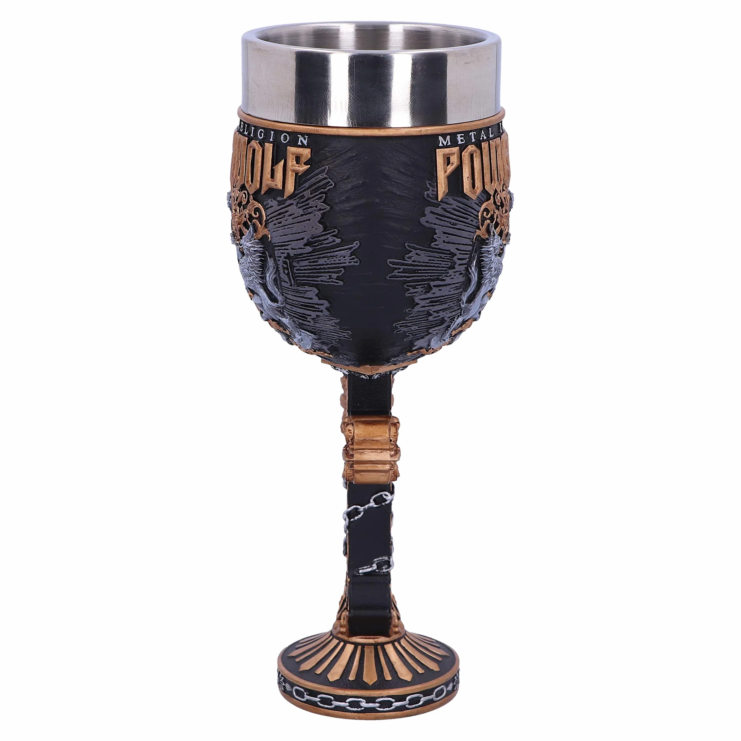Nemesis Now Powerwolf Metal is Religion Rock Band Goblet, żywica, czarny, oficjalnie licencjonowany produkt Powerwolf, ekskluzywny design, odlewany z najlepszej żywicy, fachowo ręcznie malowany
