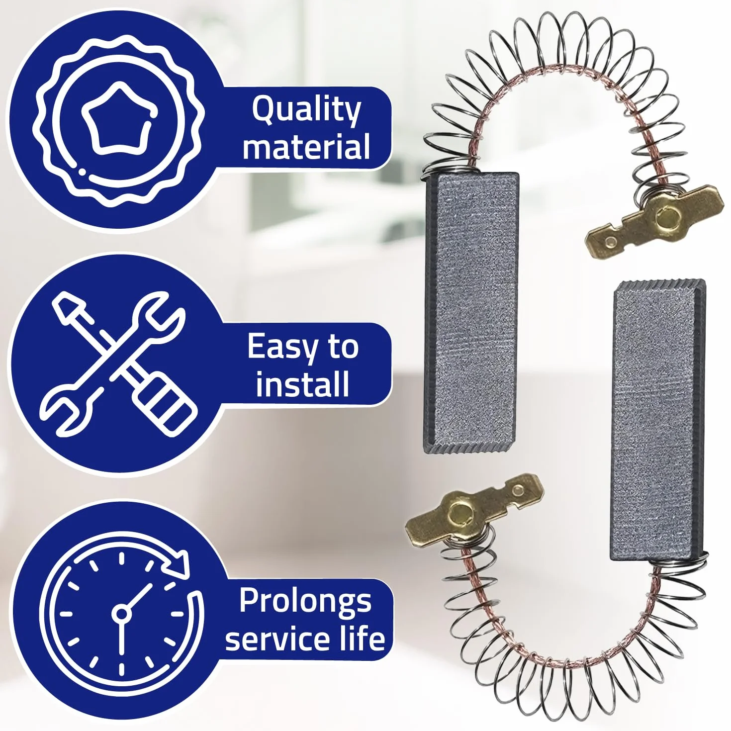 2 Sztuki Szczotek Węglowych do Silnika Pralki - Wymiar 5 х 13,5 х 42/43 mm - z Oryginalnym Kodem 00616505 00631706 dla Bosch - Gwarancja 10 Lat - MONTERAL