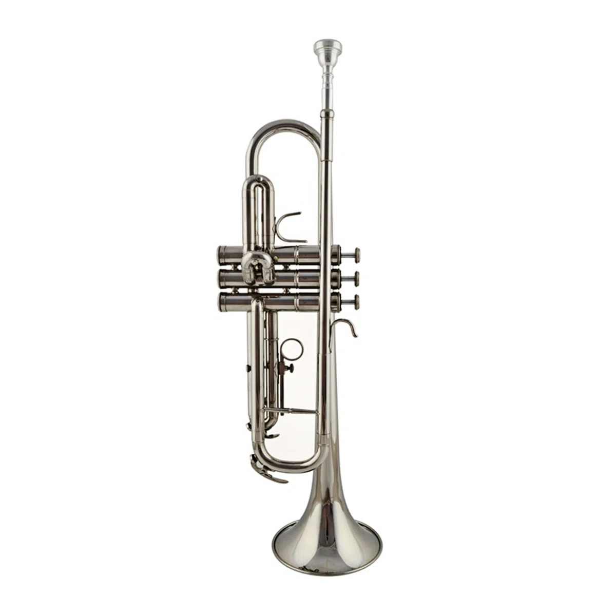 trąbka instrument Trąbka złoto srebro B płaski test wydajności na poziomie podstawowym(Color:Silver)