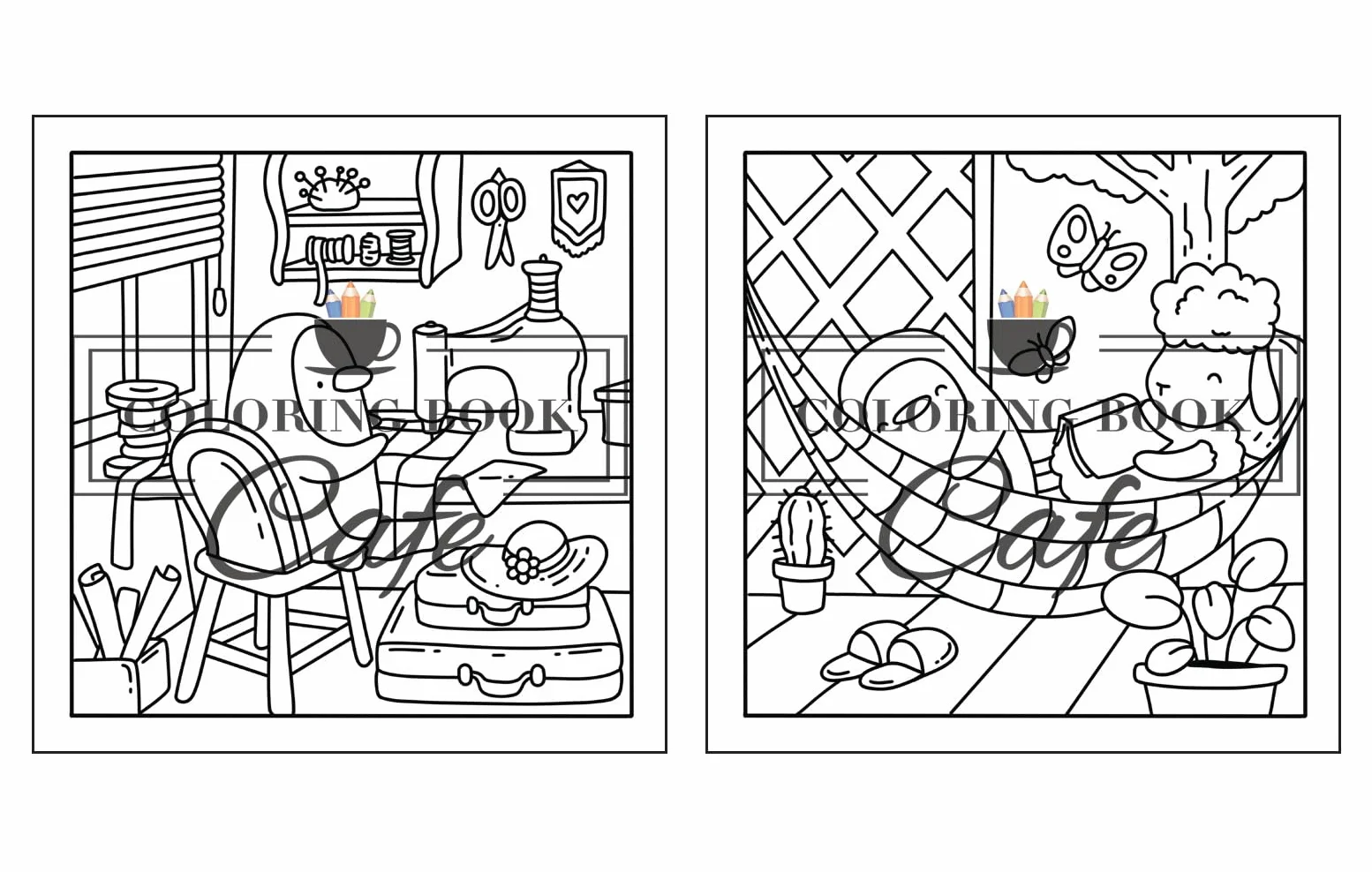 Comfy Life: Cute and Comfy Coloring Book for Adults and Teens Featuring Hygge Scenes with Adorable Animal Characters for Stress Relief and Relaxation