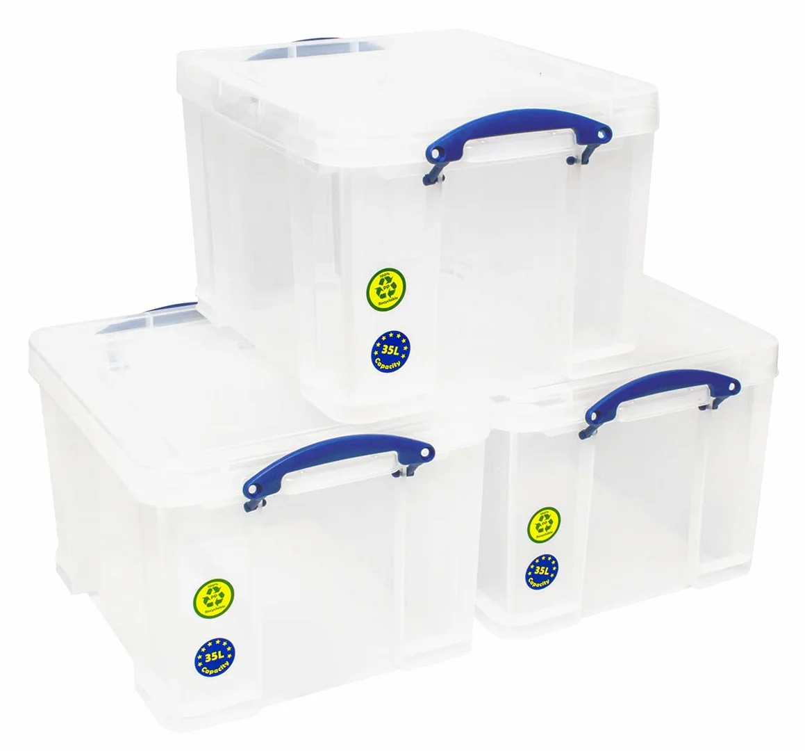 Really Useful 335CCB Plastikowe Pudło na Dokumenty, Przezroczysty, 35 L