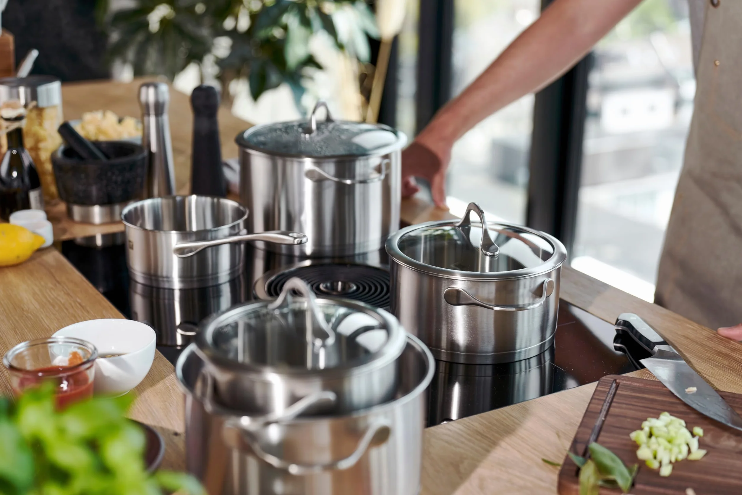 ZWILLING Kochtopf-Set 5-tlg. Edelstahl Induktionsgeeignet Essence