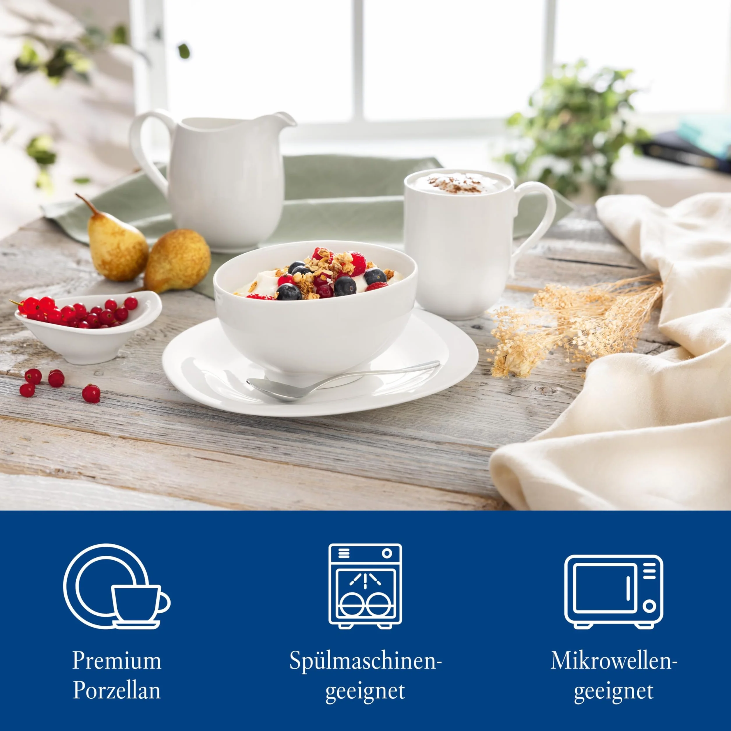 Villeroy und Boch New Cottage Basic 8-częściowy, porcelana premium, biała