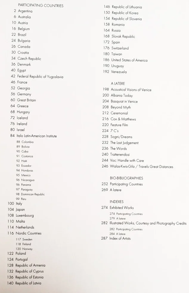 Venice Biennale 1999: Over All - 48th Exposition of International Art, Aperto