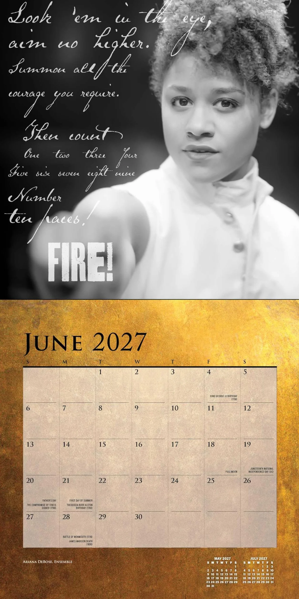 Hamilton: An American Musical - Ein amerikanisches Musical 2027 - Monatskalender: Original Universe-Kalender [Mehrsprachig] [Kalender]