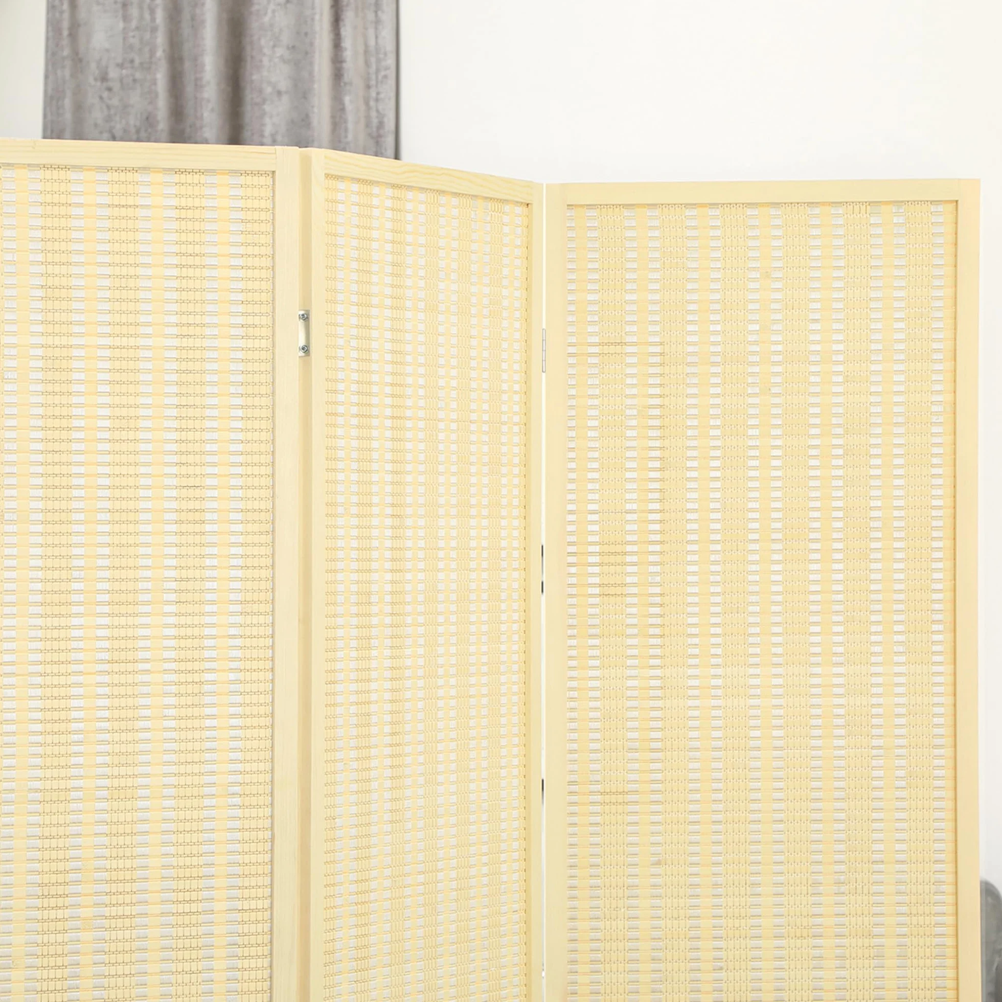 HOMCOM Drewniana ścianka działowa 3 panele 135 x 180 cm składana