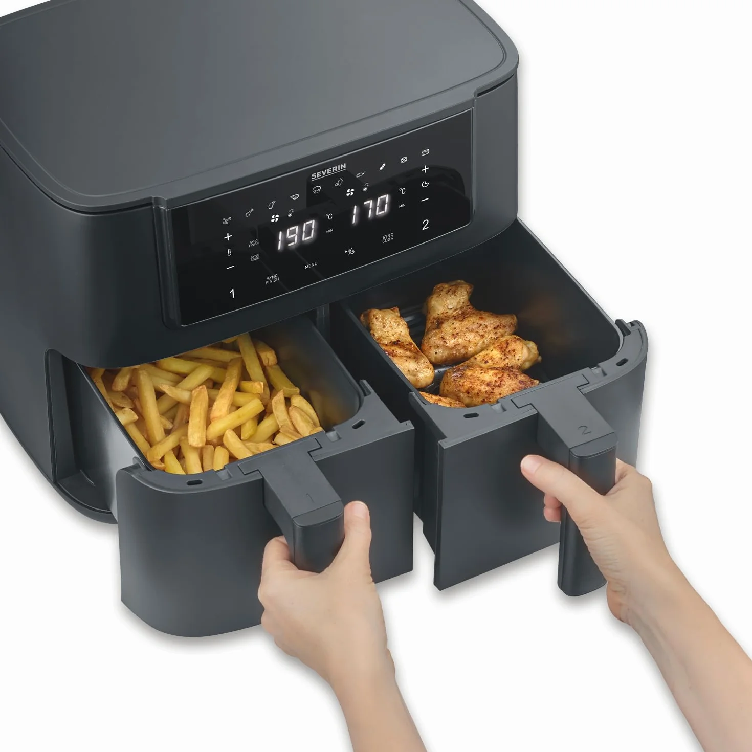 Severin Frytkownica na gorące powietrze Dual Zone 2 x 4 l 2600 W 10 programów