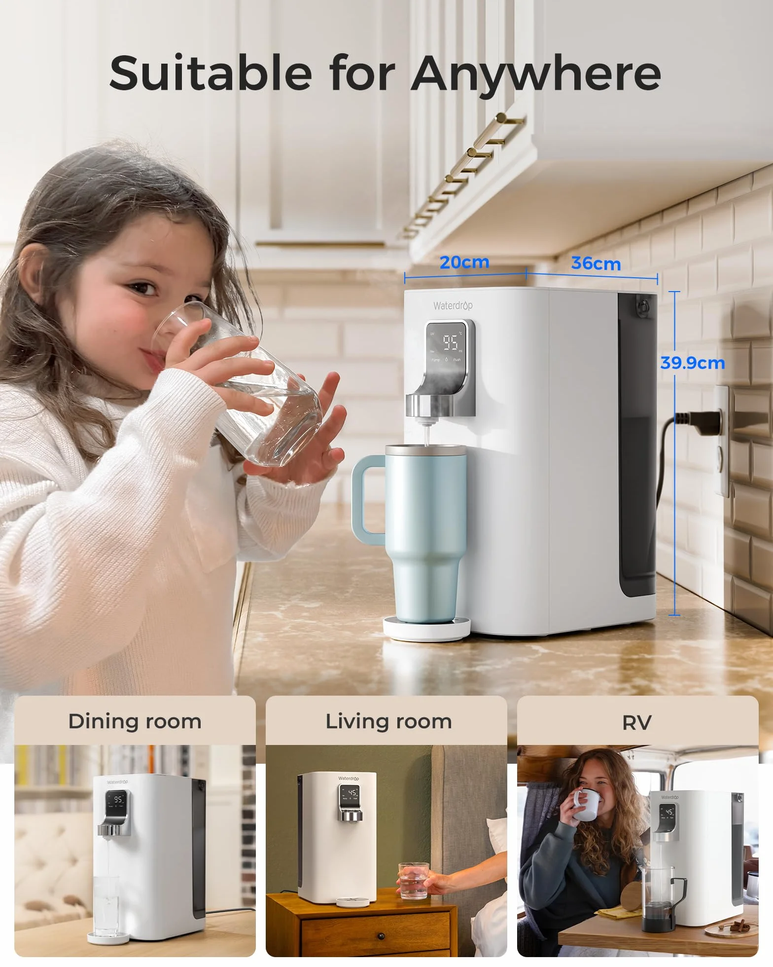 Waterdrop Dozowniki Gorącej Wody RO Countertop, WD-K19-H