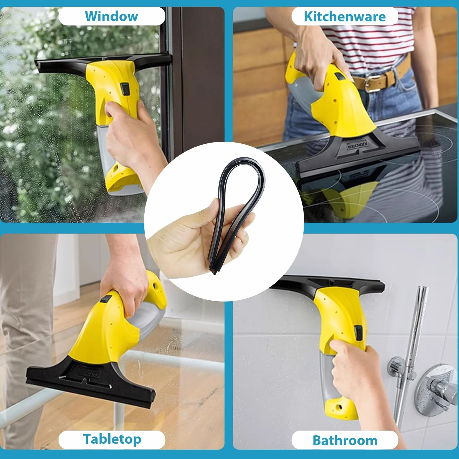 Zapasowe gumowe wargi do okien Karcher, duże 280 mm, profesjonalna rakla do okien, gumowe ostrza zastępcze, akcesoria kompatybilne z WV1 WV2 WV5 WV50 WV55 WV60 WV75