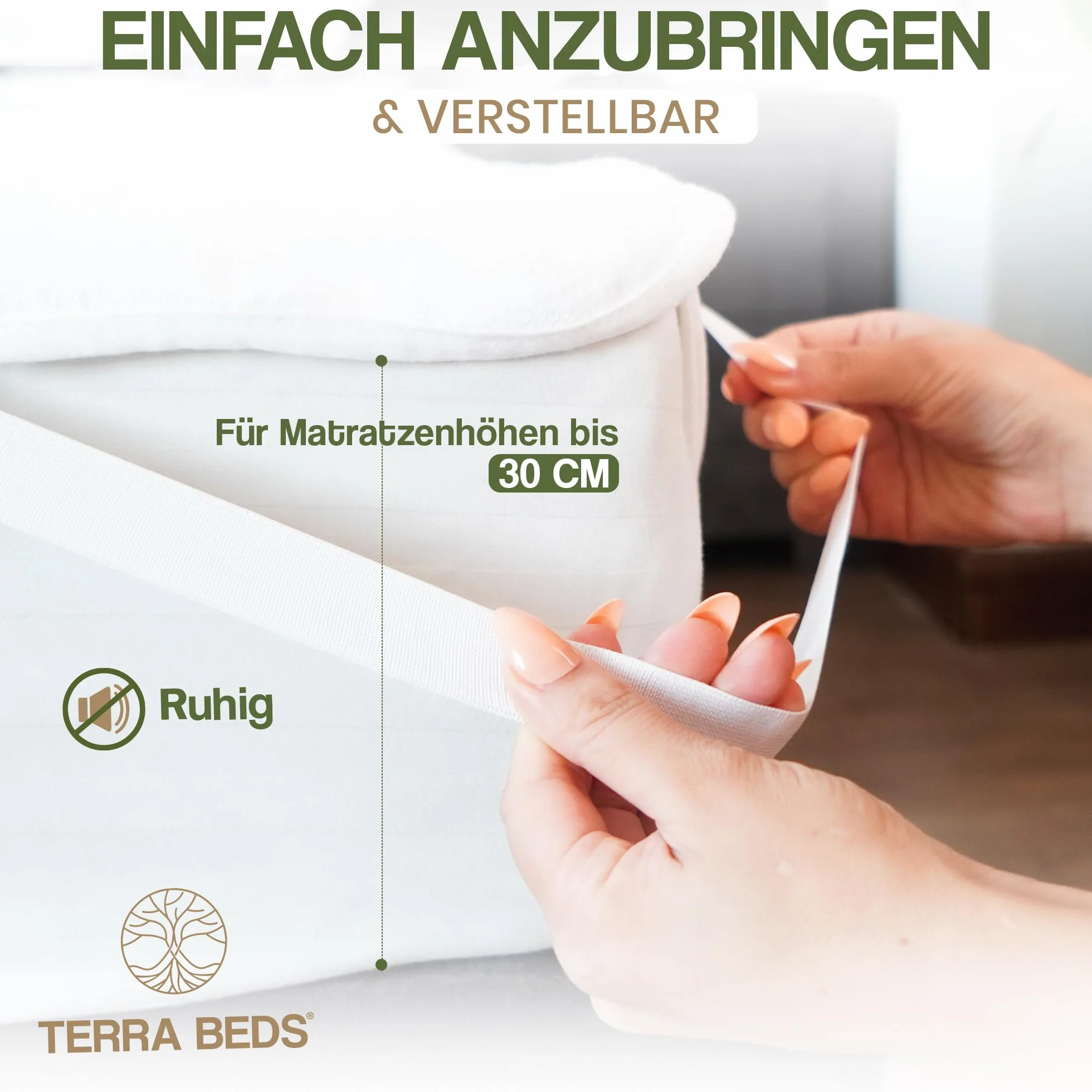 Terra Beds Ochraniacz na materac 90x200 cm wodoodporny bawełniany Oeko-Tex