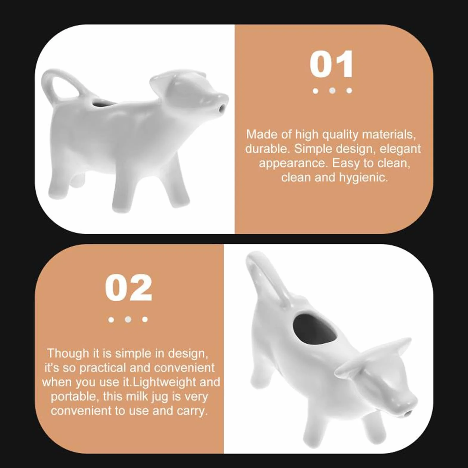 Ceramiczny dzbanek na mleko żaroodporny z kreskówki, pojemnik na syrop, porcelana, krowa