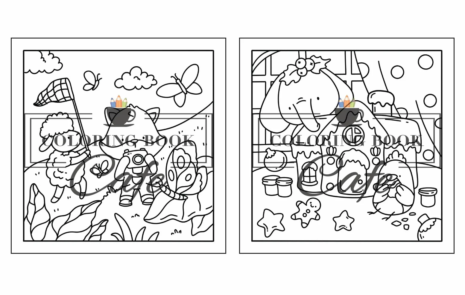 Comfy Life: Cute and Comfy Coloring Book for Adults and Teens Featuring Hygge Scenes with Adorable Animal Characters for Stress Relief and Relaxation