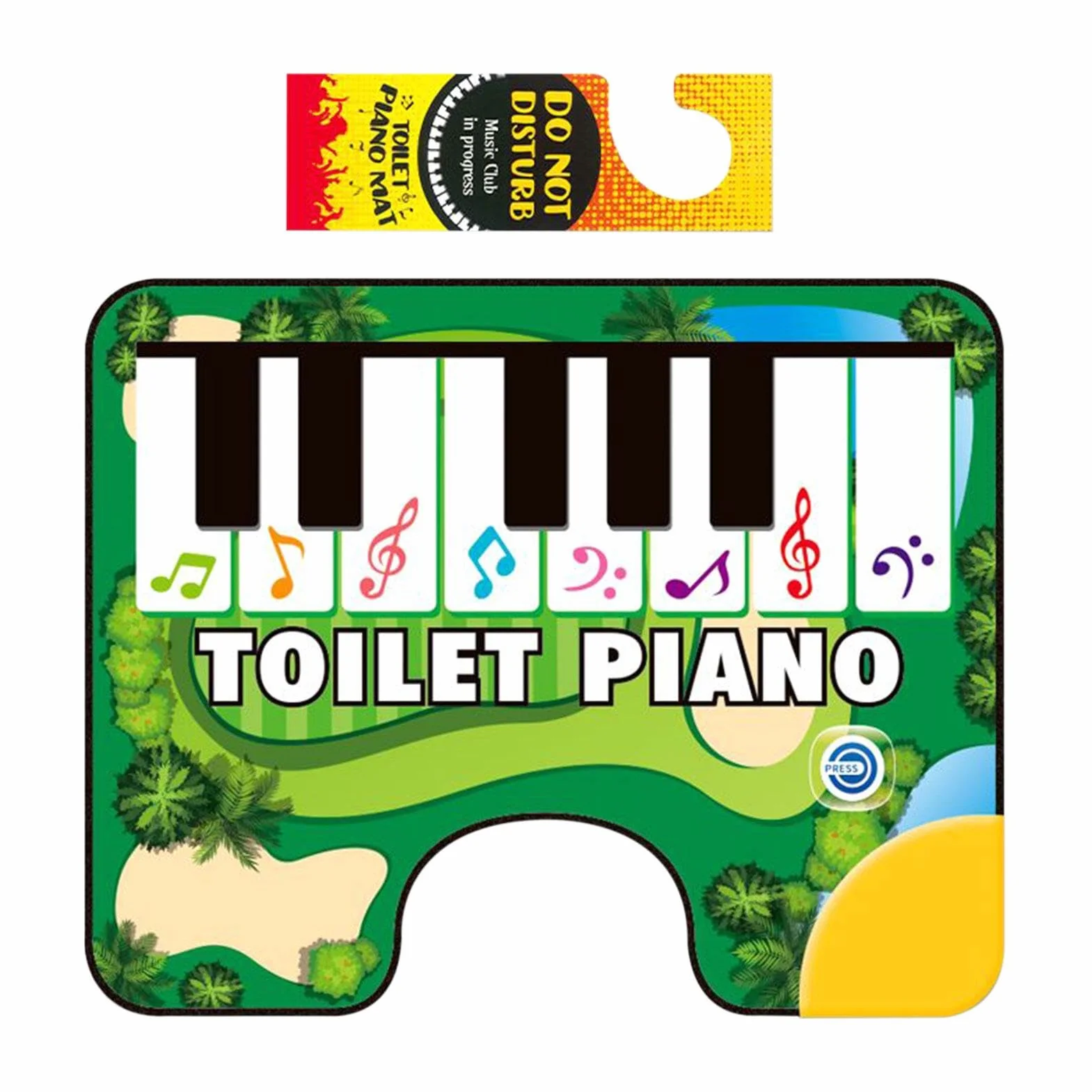 Musical Potty Mat, Piano Sound Rug, Interactive Carpet for Bathroom, 23.62x18.9 Inches, Cloth, PVC