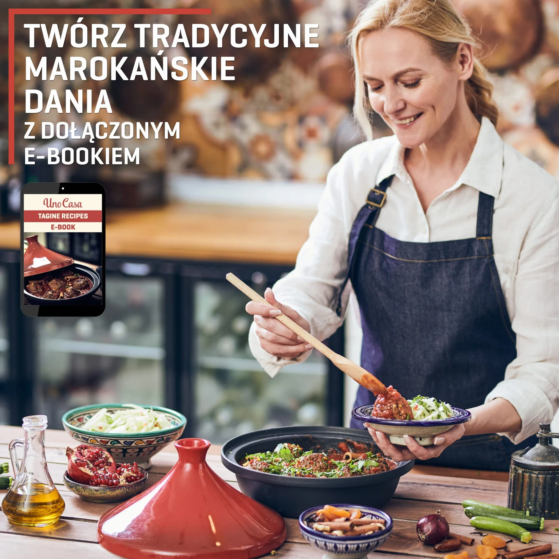 Tadżin Uno Casa – marokański garnek tadżin 3,5 l z emaliowanego żeliwa i pokrywka w kształcie stożka