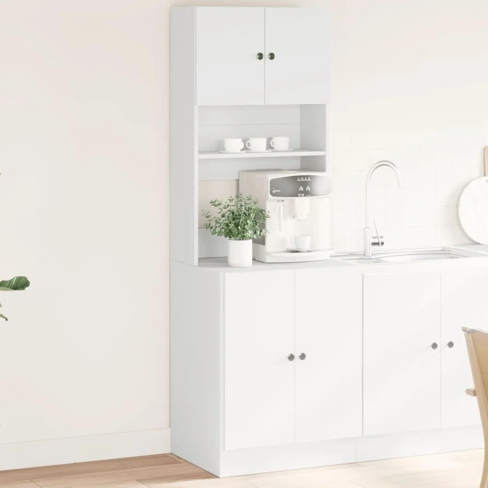vidaXL Szafka kuchenna, biała, 60x50x180 cm, materiał drewnopochodny, szafka do kuchni, wolnostojąca szafka do kuchni, stojąca szafka kuchenna