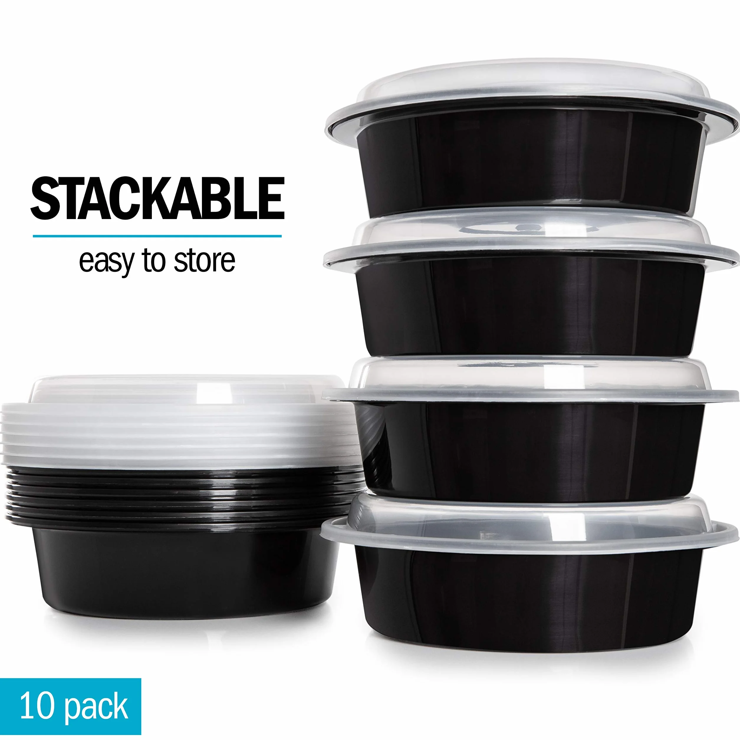 Igluu Meal Prep Pojemniki na żywność okrągłe 828 ml 10 szt. Bez BPA