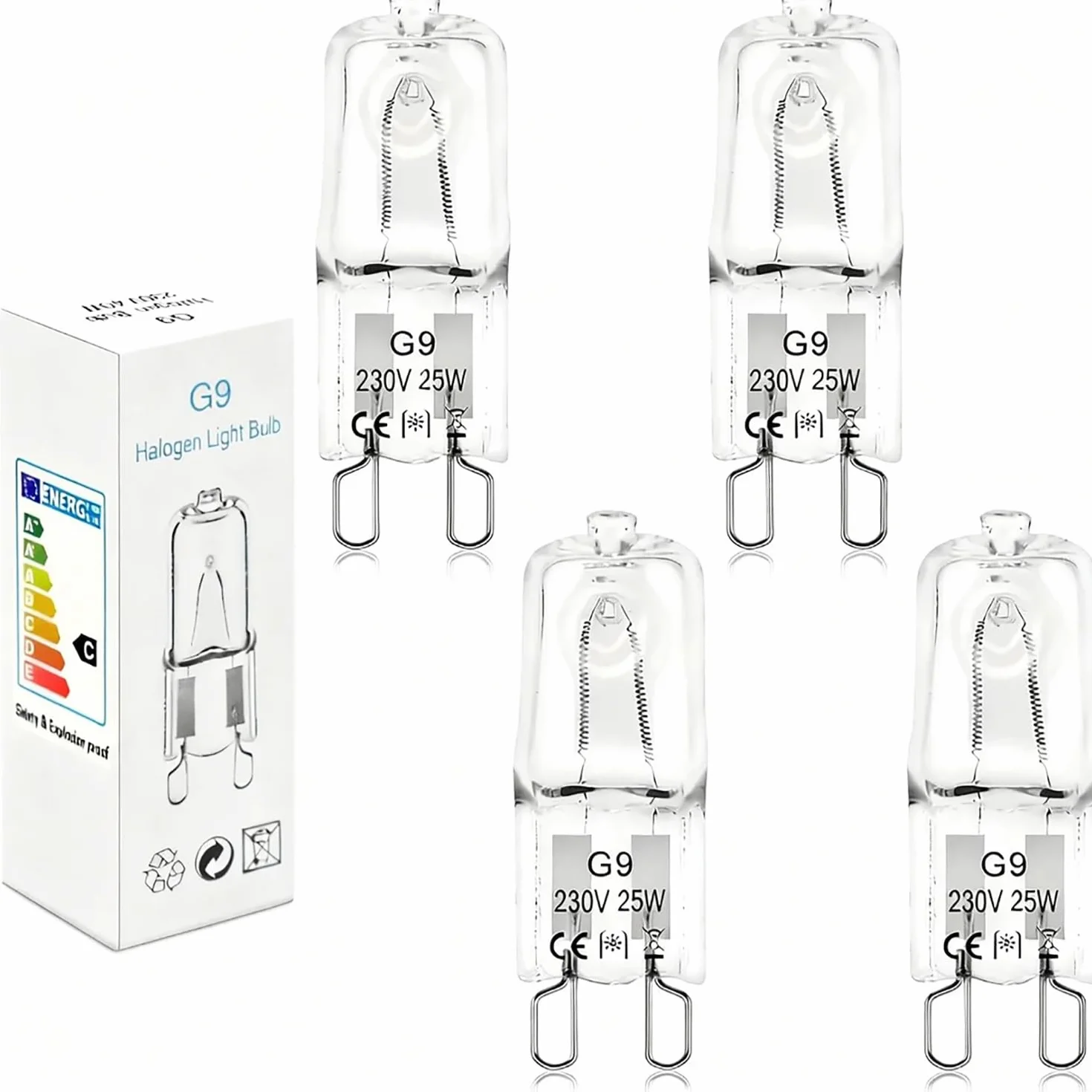 BROTOU G9 żarówka do piekarnika 25W 300 stopni, żarówka halogenowa 230V 2800K ściemniana G9 halogen do piekarnika mikrofalówki lamp stołowych żarówki, 4 sztuki