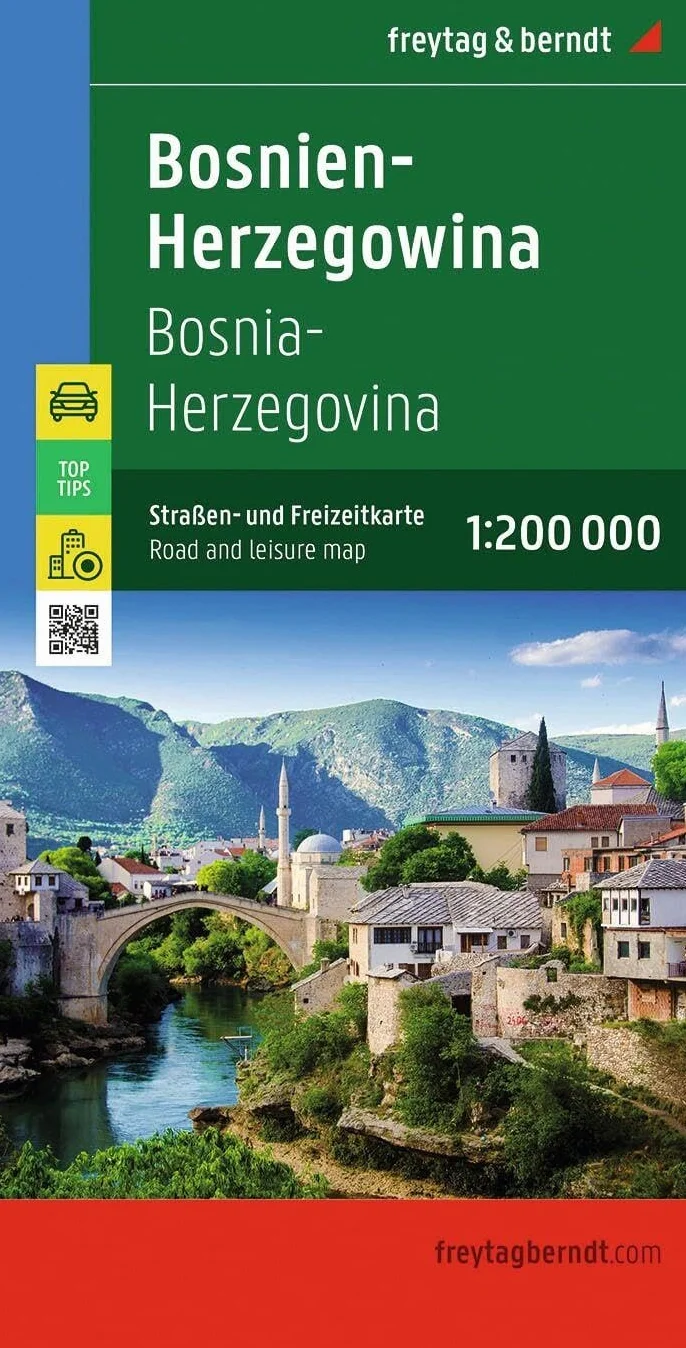 Bosnie-Herzégovine: Straßen- und Freizeitkarte, mit Infoguide, Top Tips, Innenstadtpläne: AK 0720