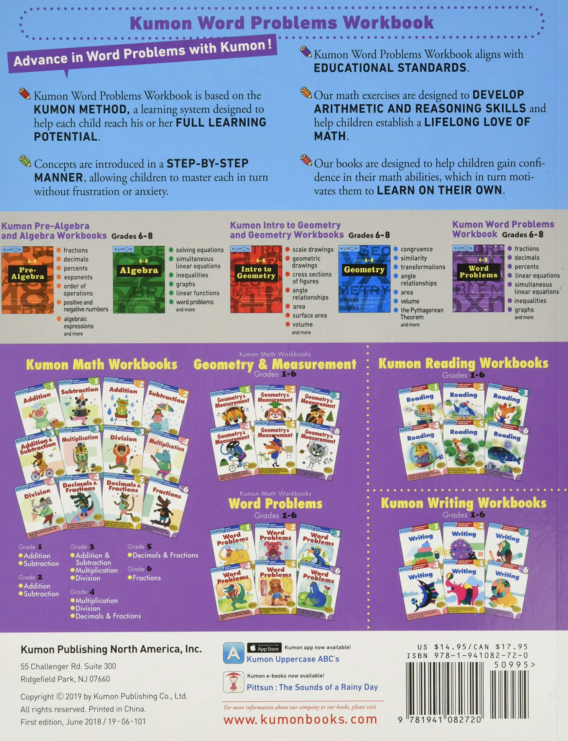 Word Problems Grades 6-8 (Kumon Math Workbooks): Workbook 1