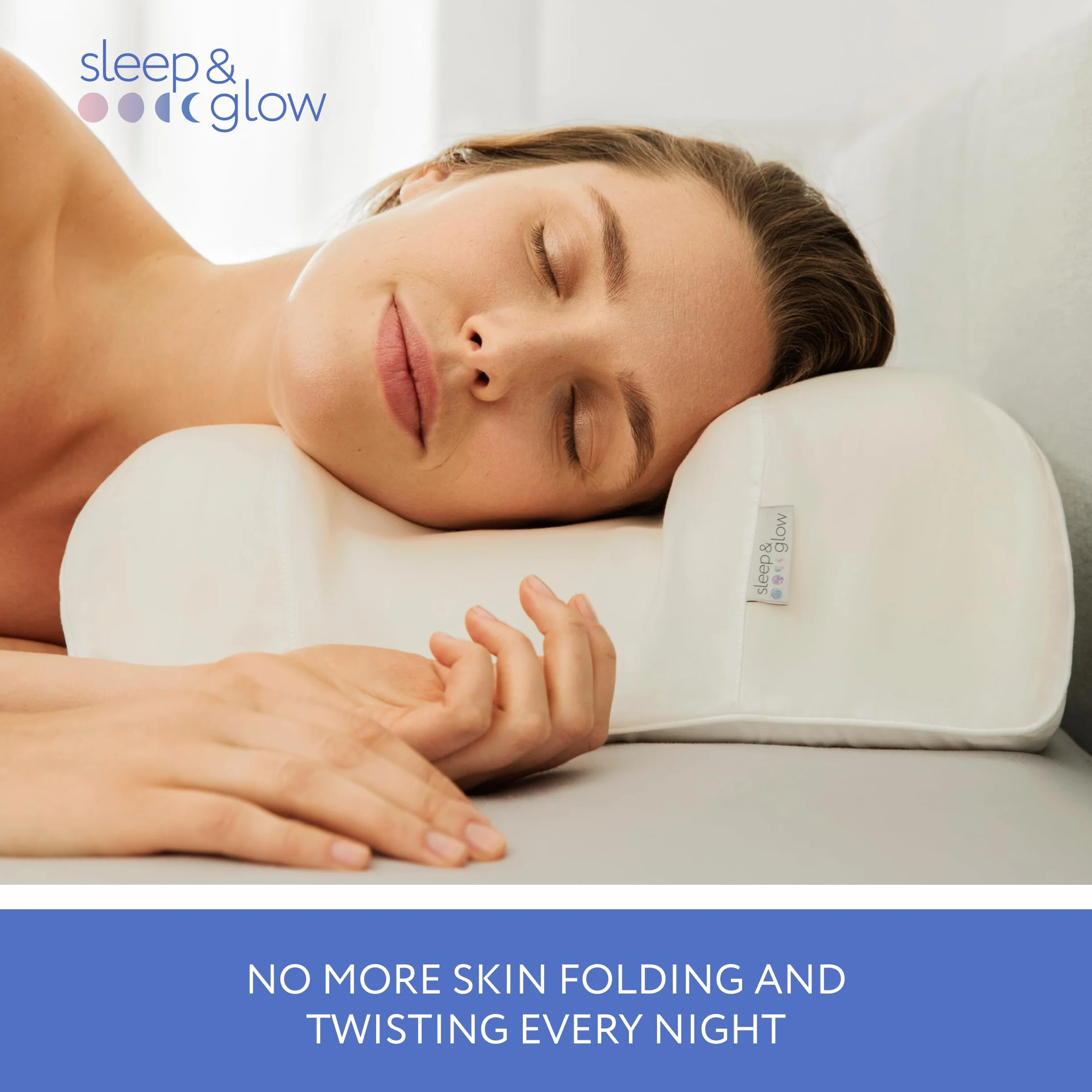 SLEEP & GLOW - Omnia | Poduszka przeciwstarzeniowa, Zwalczająca zmarszczki senne, Ortopedyczna pianka pamięciowa, Regulowana wysokość do spania na plecach i boku