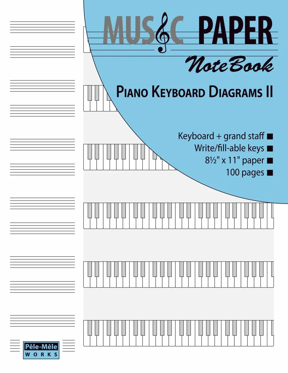 MUSIC PAPER NoteBook - Piano Keyboard Diagrams II