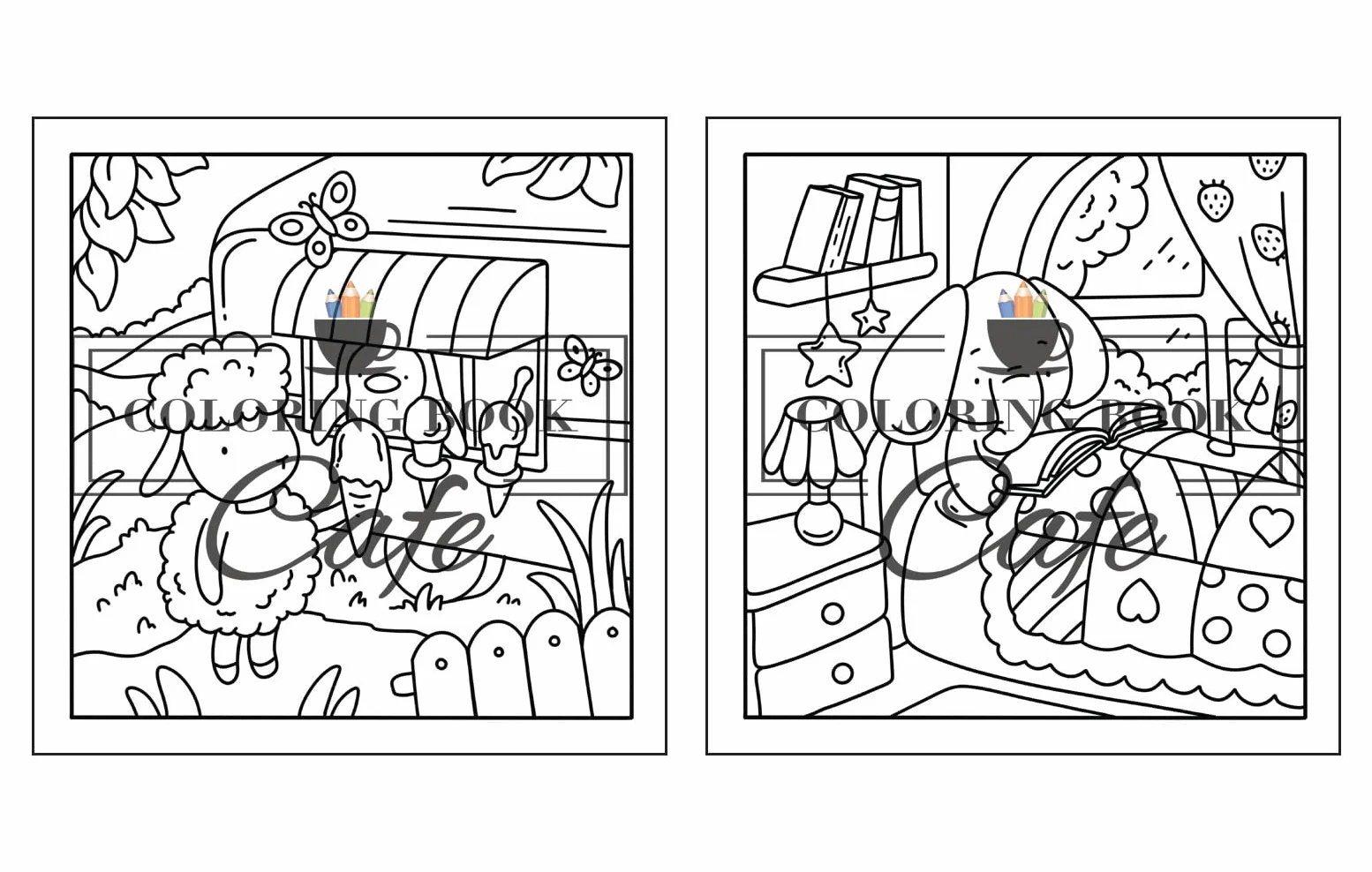 Comfy Life: Cute and Comfy Coloring Book for Adults and Teens Featuring Hygge Scenes with Adorable Animal Characters for Stress Relief and Relaxation