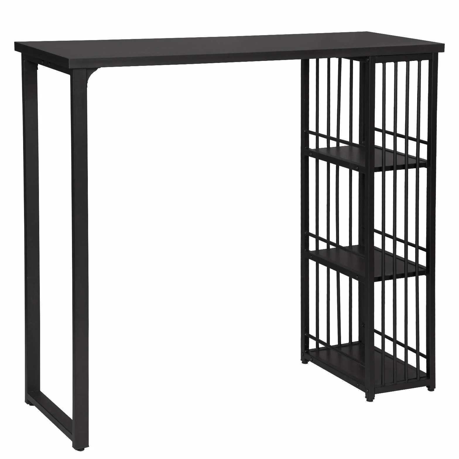 WOLTU Stół barowy BT26sz 120x40x105 cm czarny metalowy MDF