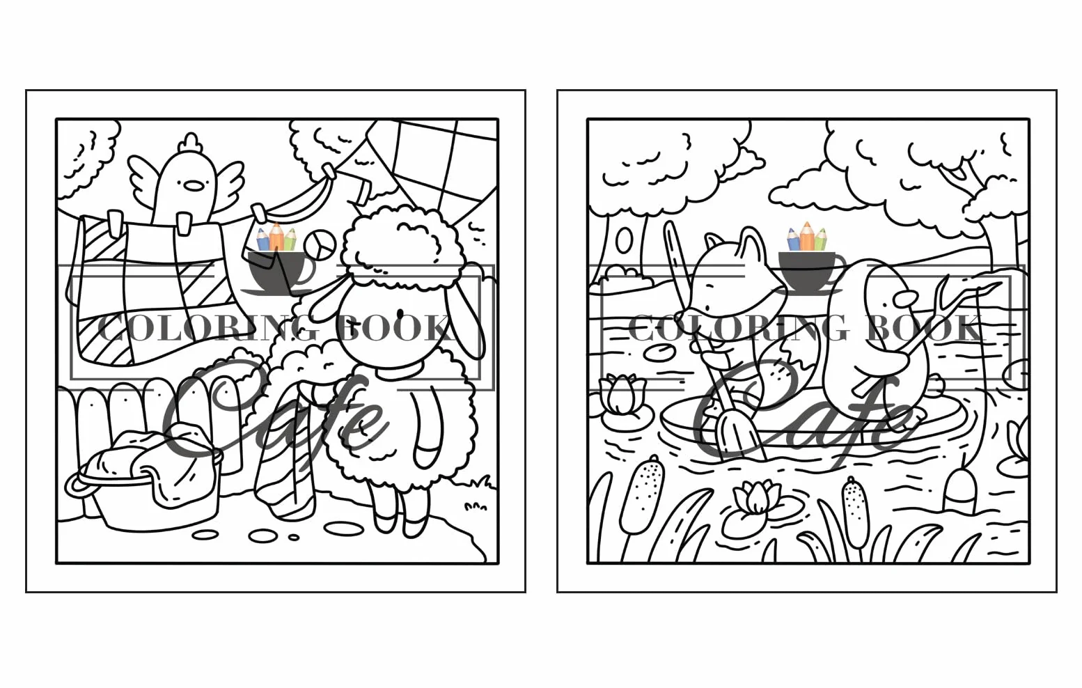 Comfy Life: Cute and Comfy Coloring Book for Adults and Teens Featuring Hygge Scenes with Adorable Animal Characters for Stress Relief and Relaxation