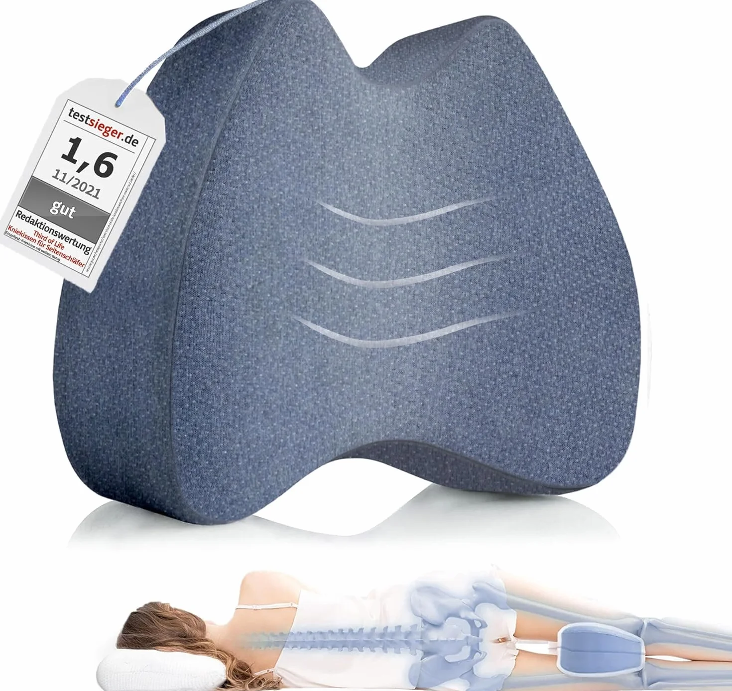 Ergonomiczna poduszka na kolana z pianki memory z poszewką termiczną