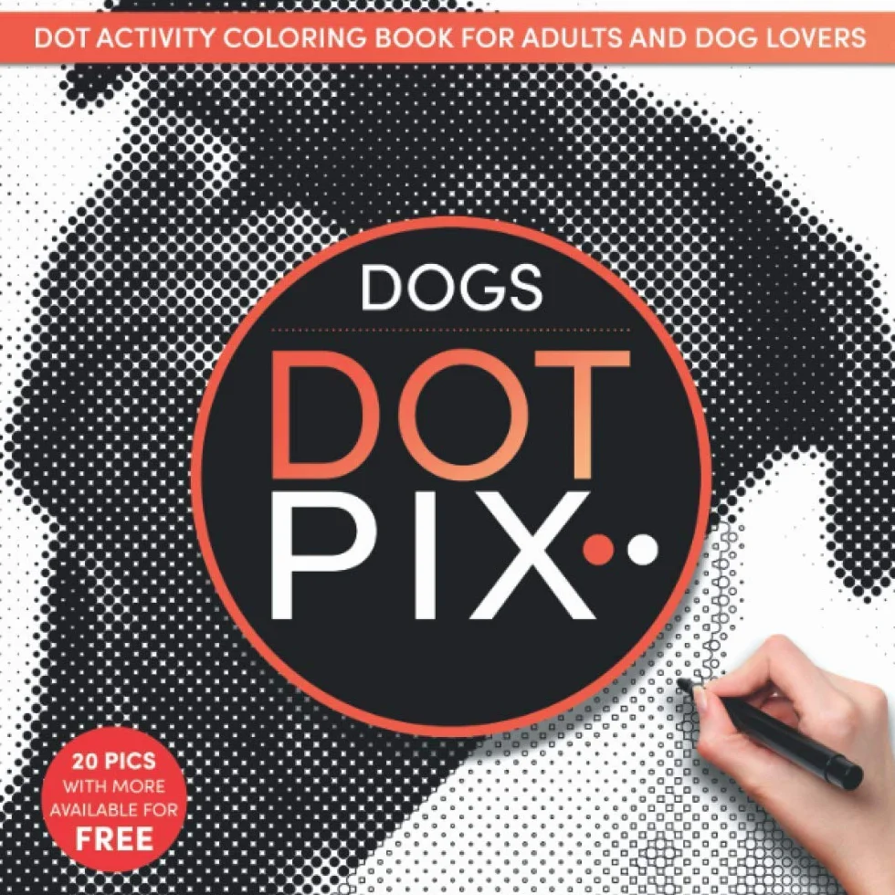 Dot Pix Dogs: Dot Activity Coloring Book for Adults and Dog Lovers