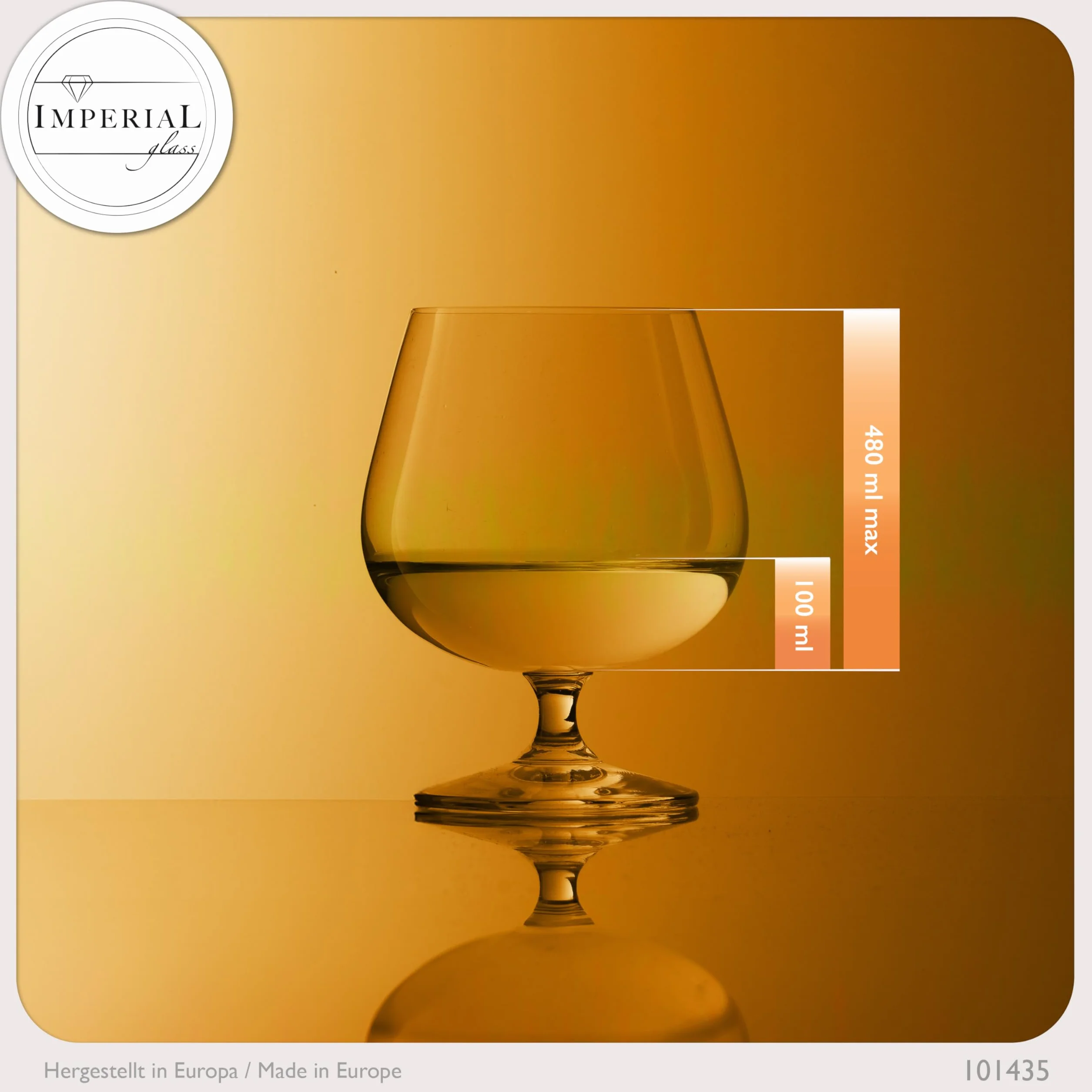 IMPERIAL kieliszki do koniaku, 480 ml, 2-częściowy zestaw obrotowych kieliszków do koniaku ze szkła kryształowego, bulwiaste, przystosowane do mycia w zmywarce