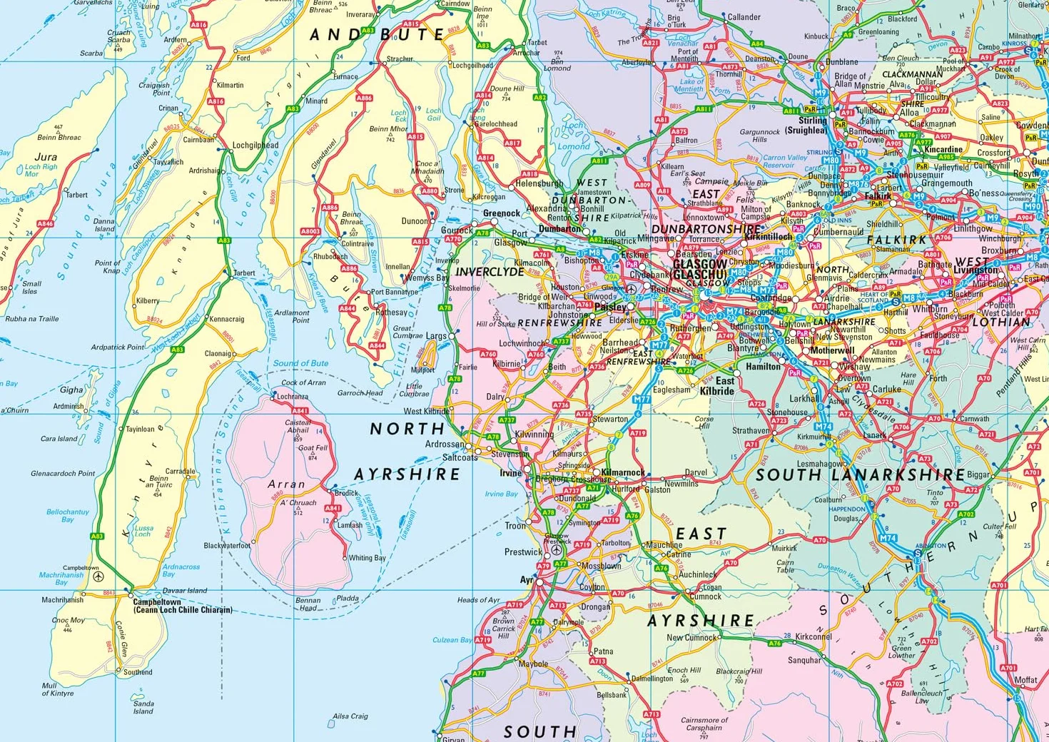 2026 Collins Road Map of Scotland: Folded Road Map