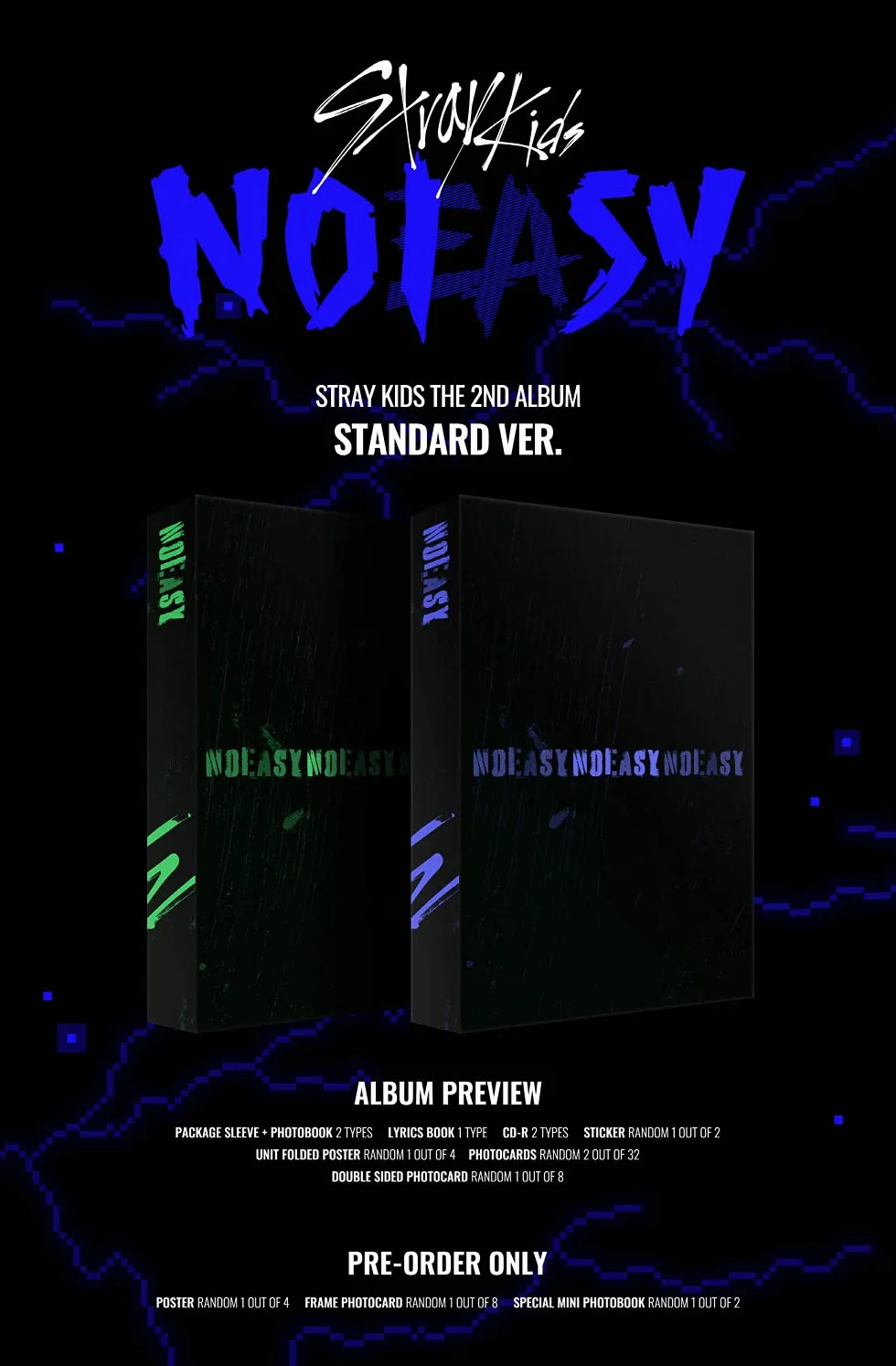 STRAY KIDS NOEASY Normal ver. Vol.2 Album + Zestaw dodatkowych fotokartek B wer.