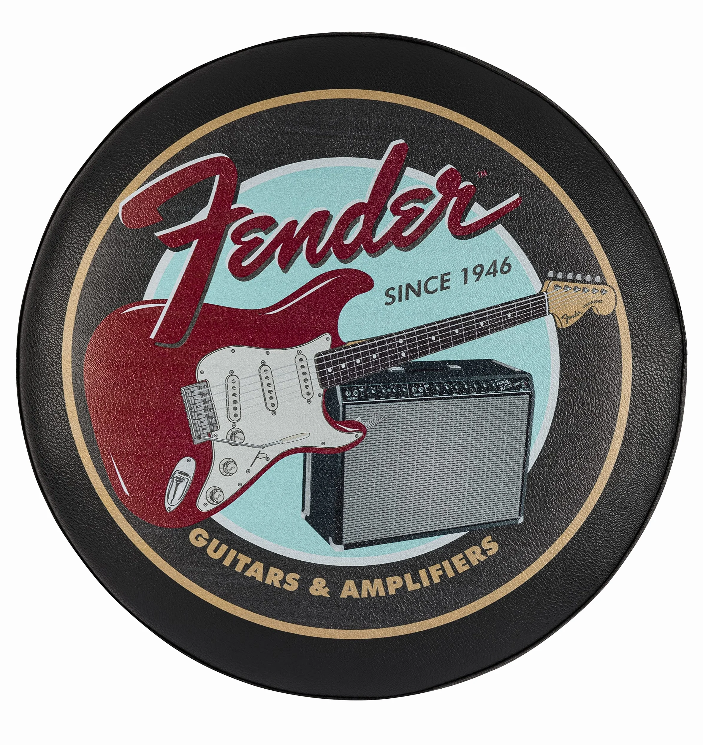 Fender® Stołek barowy do gitar i wzmacniaczy, czarny/czarny, 61 cm