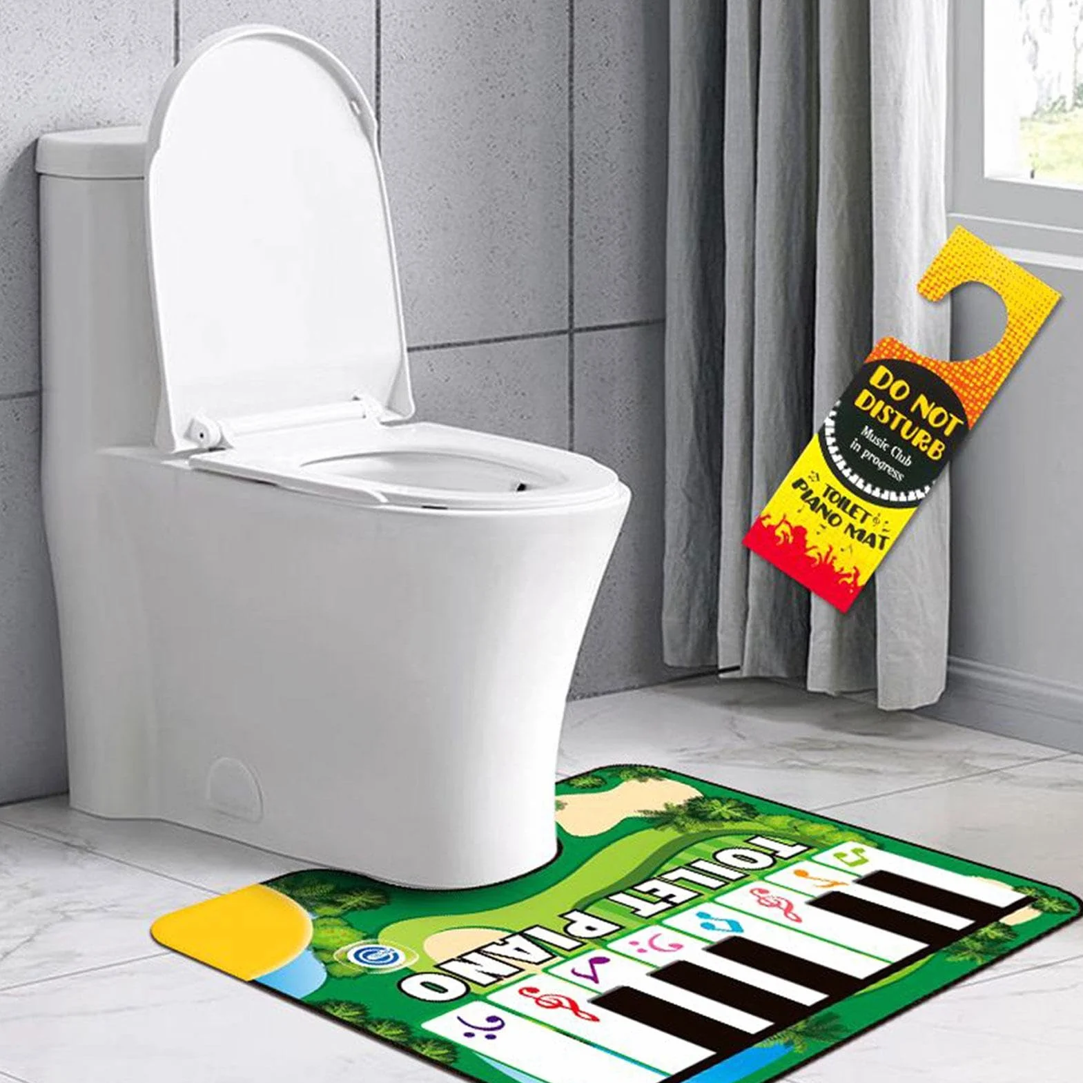 Musical Potty Mat, Piano Sound Rug, Interactive Carpet for Bathroom, 23.62x18.9 Inches, Cloth, PVC