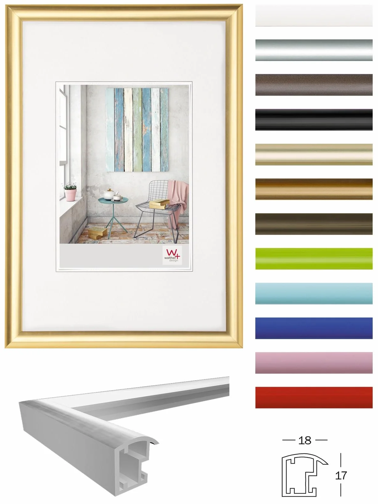 walther design Ramka na zdjęcia biała 24 x 30 cm Ramka z tworzywa sztucznego Trendstyle KP430W