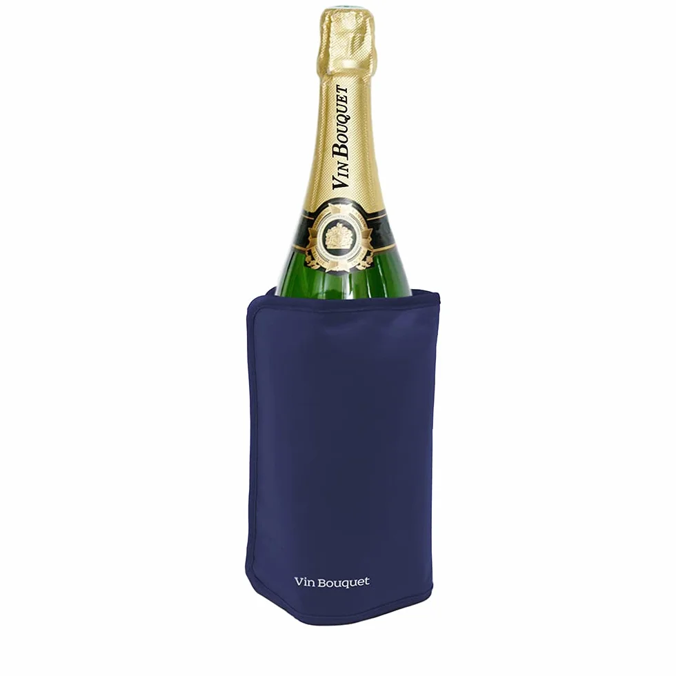 Vin Bouquet FIE 646 granatowy rękaw chłodzący samodopasowujący z elastyczną opaską do chłodzenia butelek wina cava i szampana