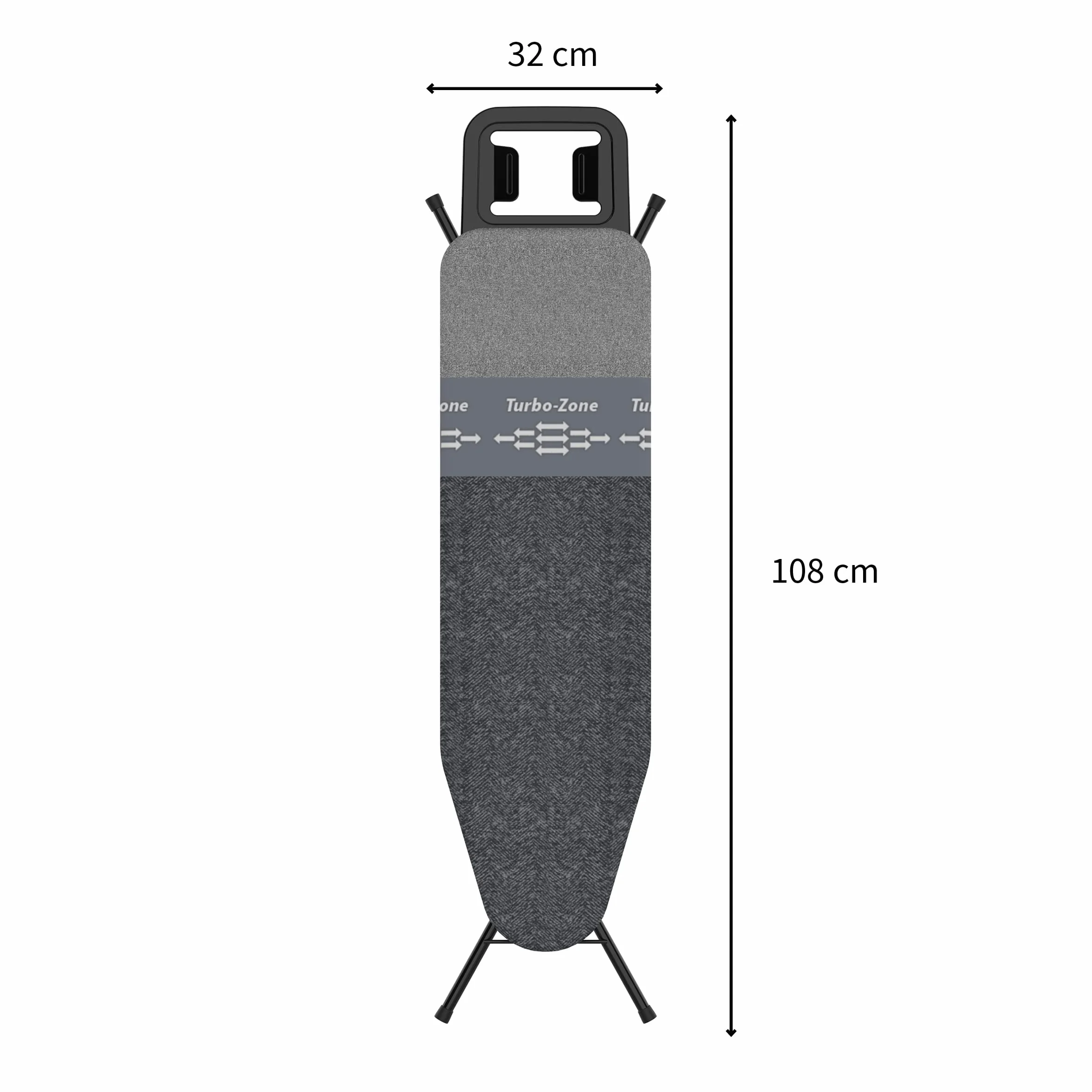 Rörets Deska do prasowania Dual Action Next – technologia Turbo & Park Zone – 4-warstwowa tapicerka i poszewka – regulacja wysokości – powierzchnia prasowania 32 x 108 cm