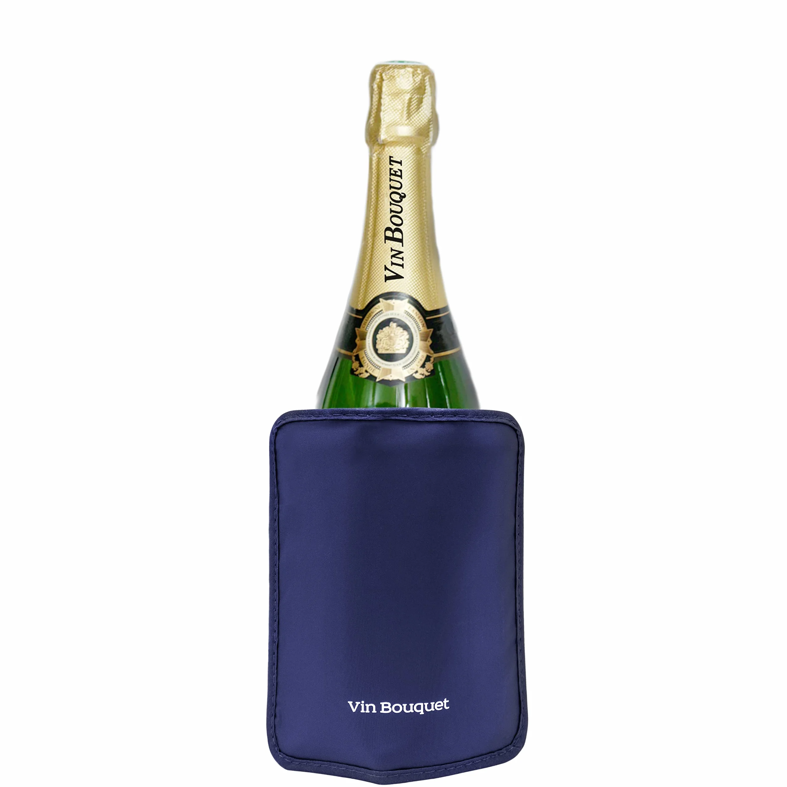 Vin Bouquet FIE 646 granatowy rękaw chłodzący samodopasowujący z elastyczną opaską do chłodzenia butelek wina cava i szampana