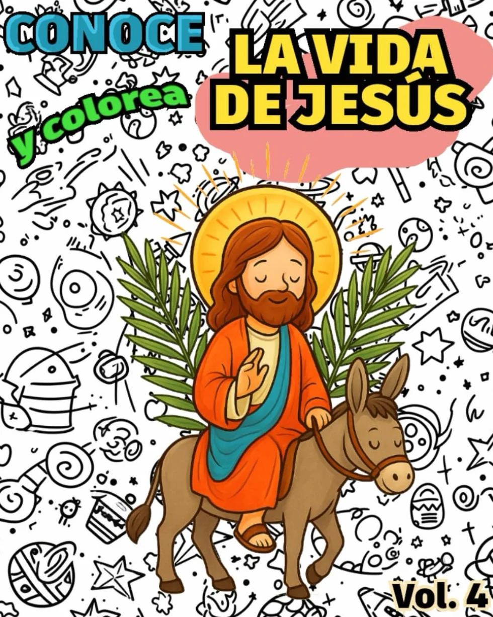 Conoce y Colorea LA VIDA DE JESÚS: Libro infantil para colorear católico · Enseñanzas cristianas del Evangelio y la Biblia para niños