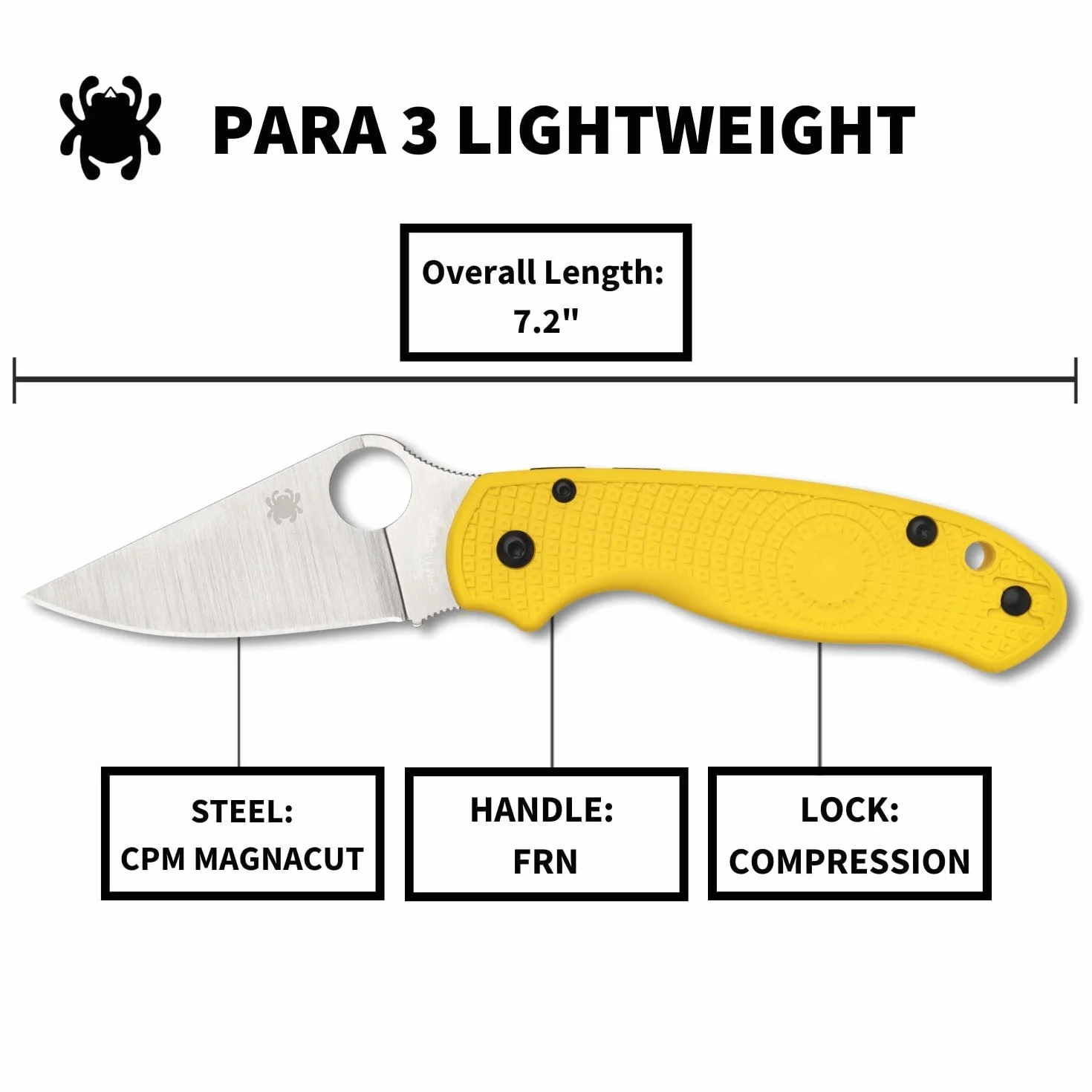 Spyderco - Para 3 Salt Yellow LWT